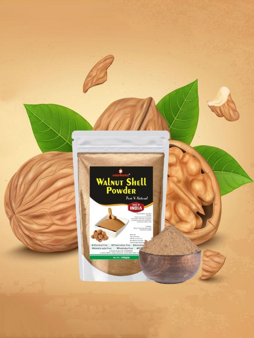 VOORKOMS Set Of 4 Walnut Shell Powder Face Pack - 100 g Each-image-47