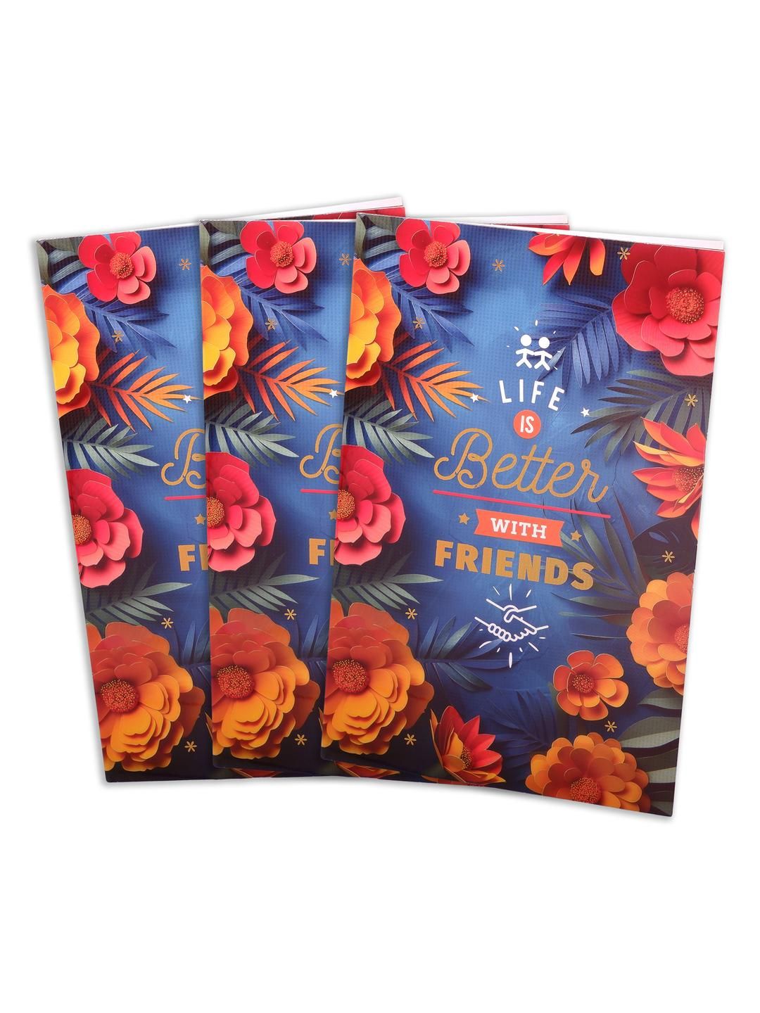 Archies Multi Colored Pack of 3 Life Is Better with Friends Greeting Card-image-48