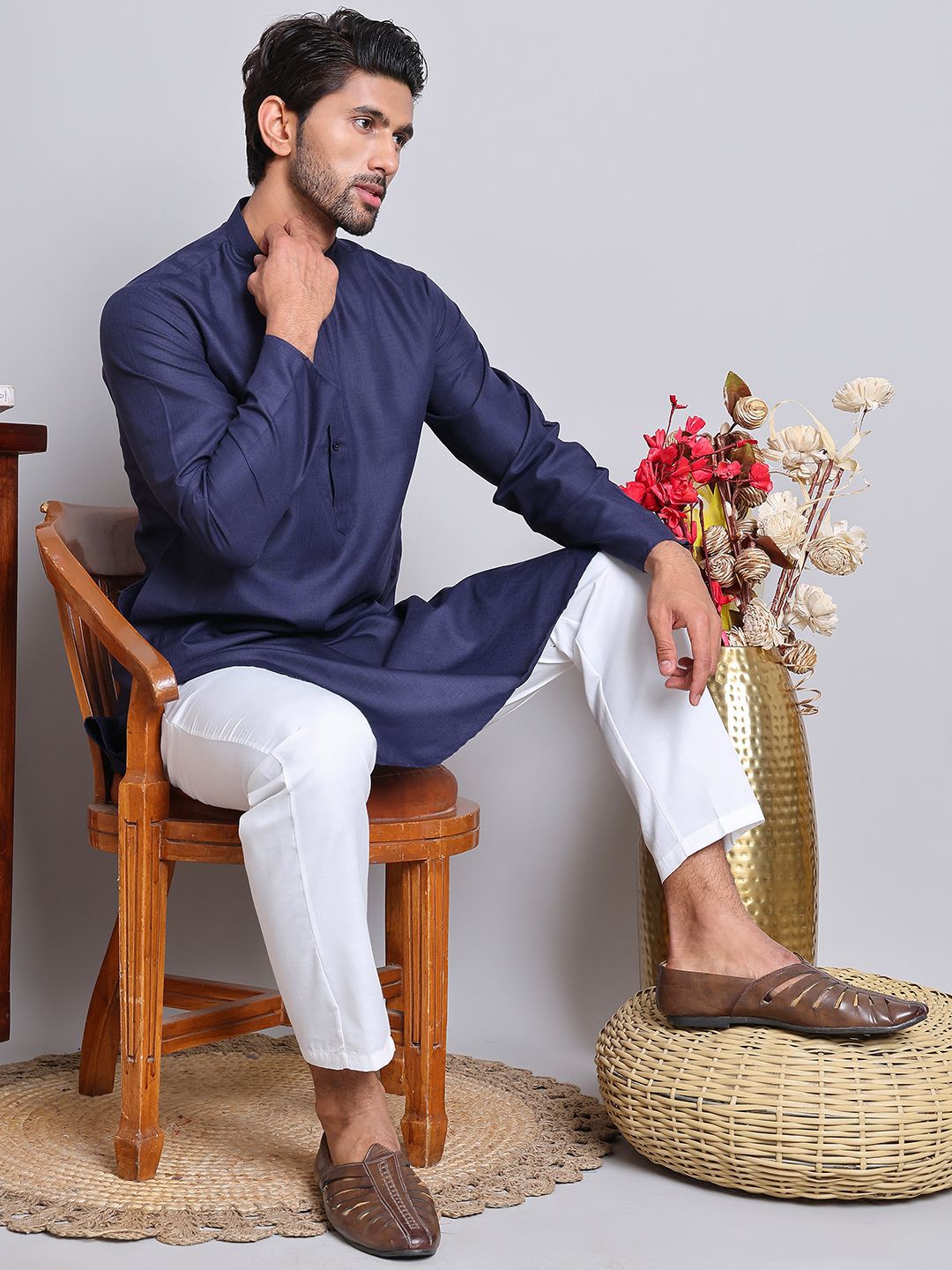 Jompers Men Solid Kurta with Pyjama-picture-18