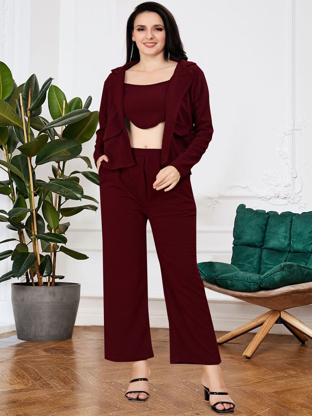 Mast & Harbour Round Neck Sleeveless Top With Trousers Co-Ords-picture-31