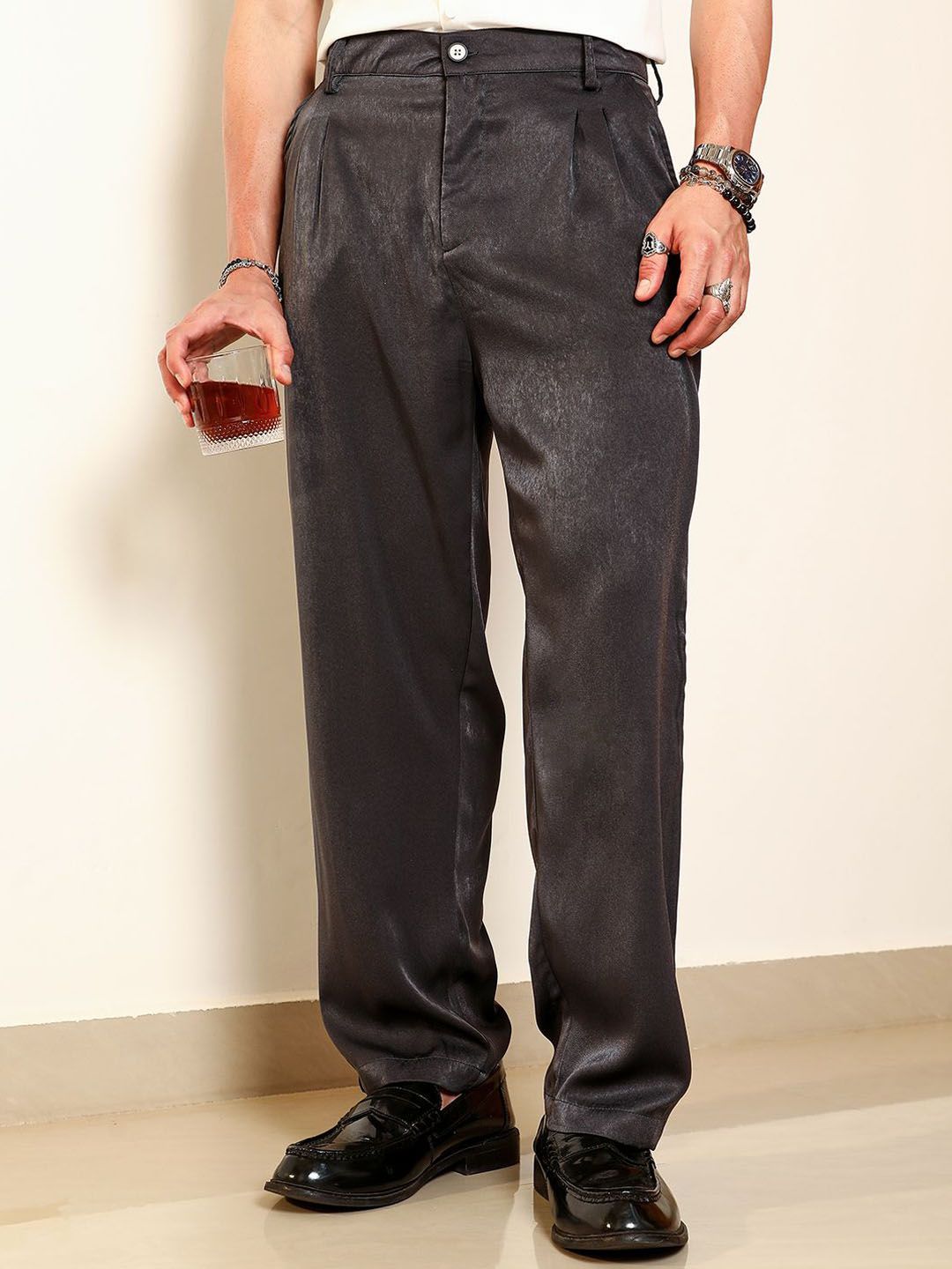 Campus Sutra Men Solid Comfort Mid-Rise Formal Formal Trousers-image-40