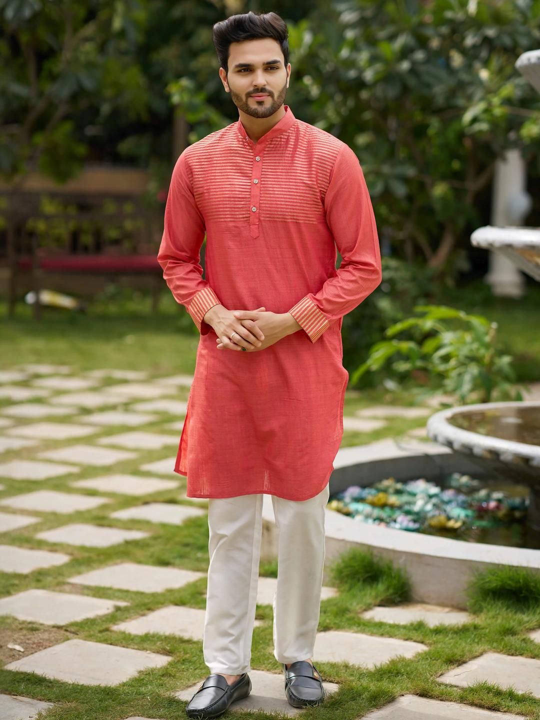 Archittam Men Self Design Straight Kurta-picture-36