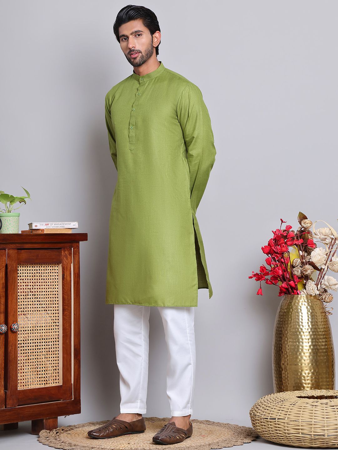 Jompers Men Solid Kurta with Pyjama-picture-20