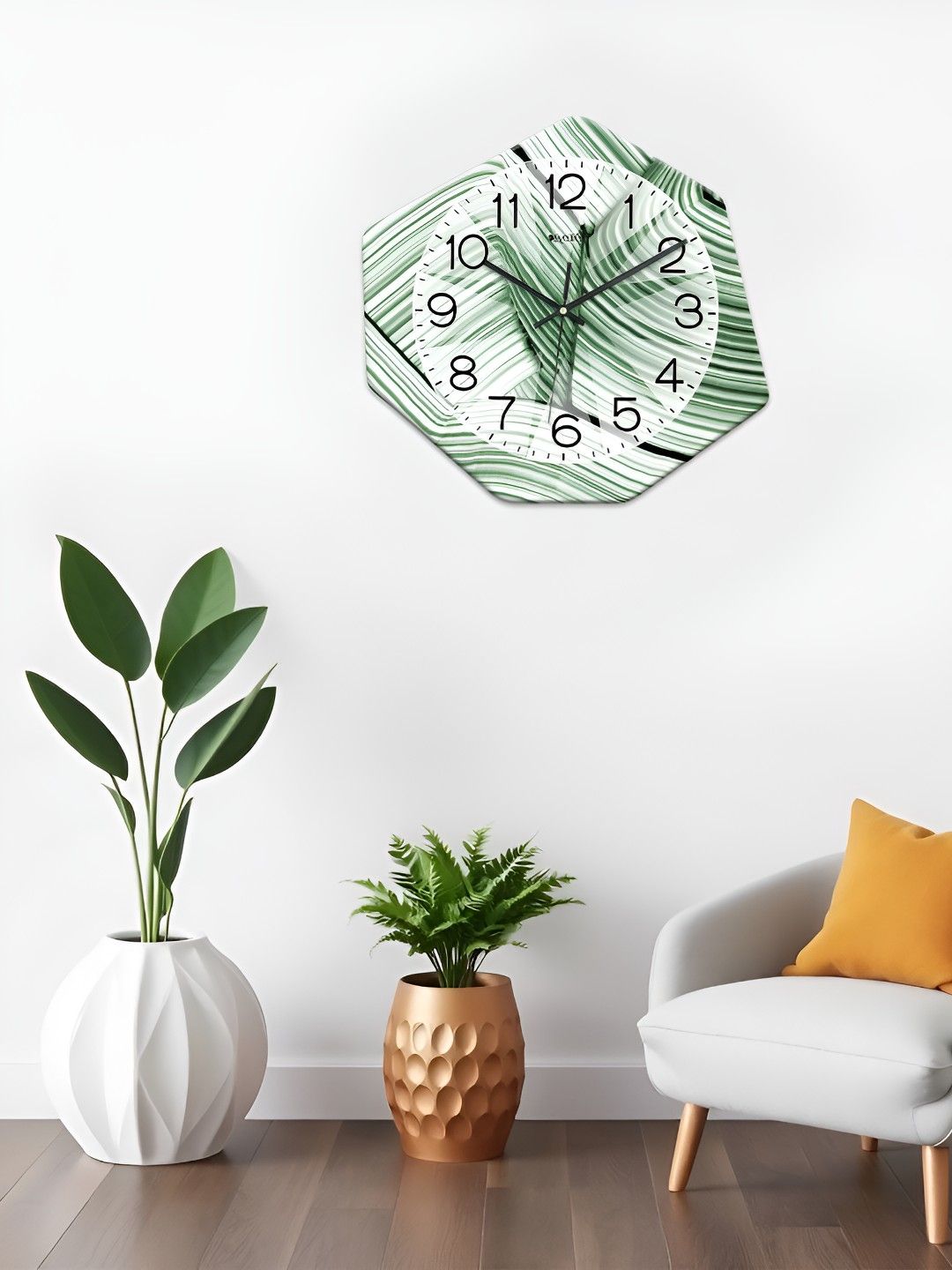 OLIVE TREE White & Black Printed Geometric Wall Clock-picture-27