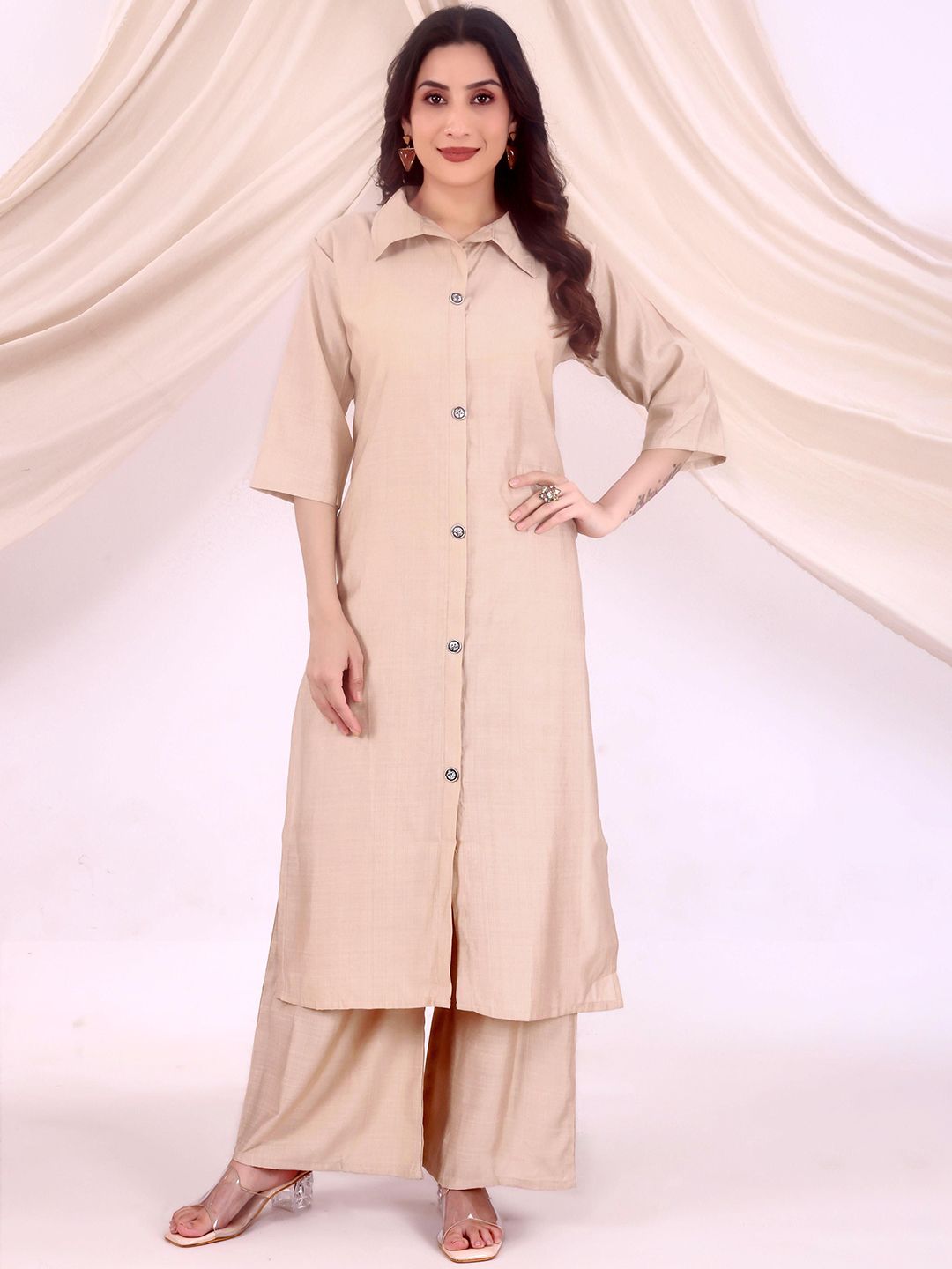 KS KAMYA SAREES Shirt Collar Kurta With Palazzos