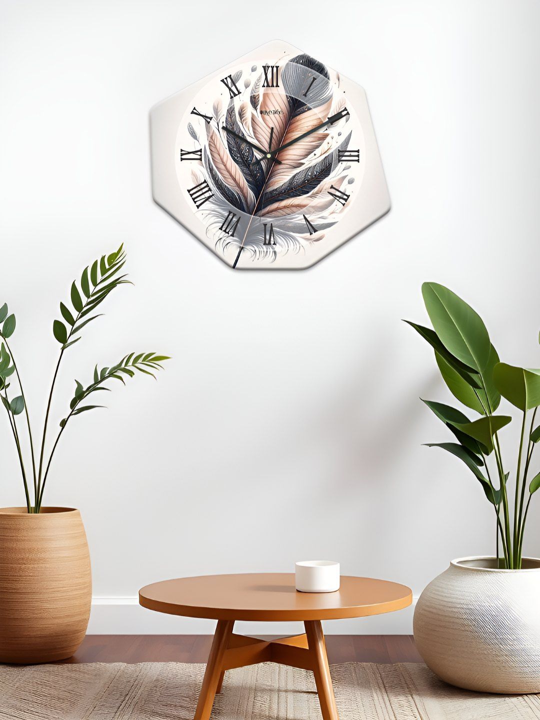 OLIVE TREE Off White & Black Printed Geometric Wall Clock-picture-6