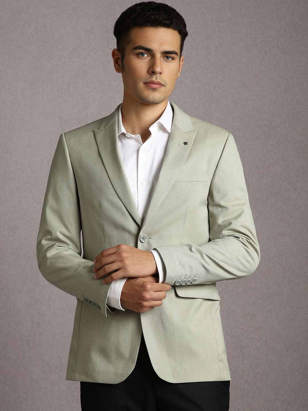 Louis Philippe Slim-Fit Single Breasted Formal Blazer-picture-38