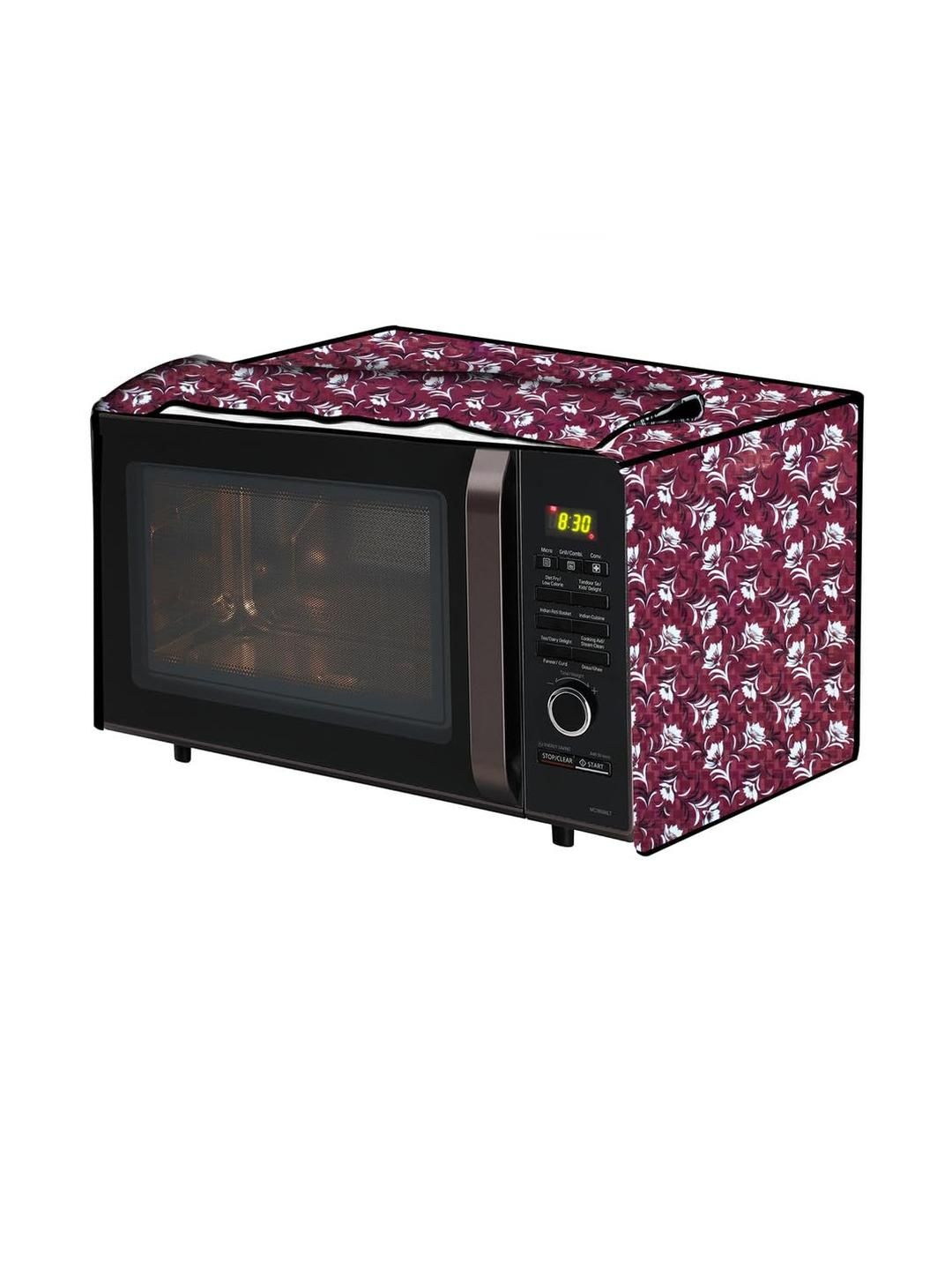 The Furnishing Tree PVC Waterproof Microwave Oven Cover Compatible for LG 21L MC2146BG Floral Patte-picture-37