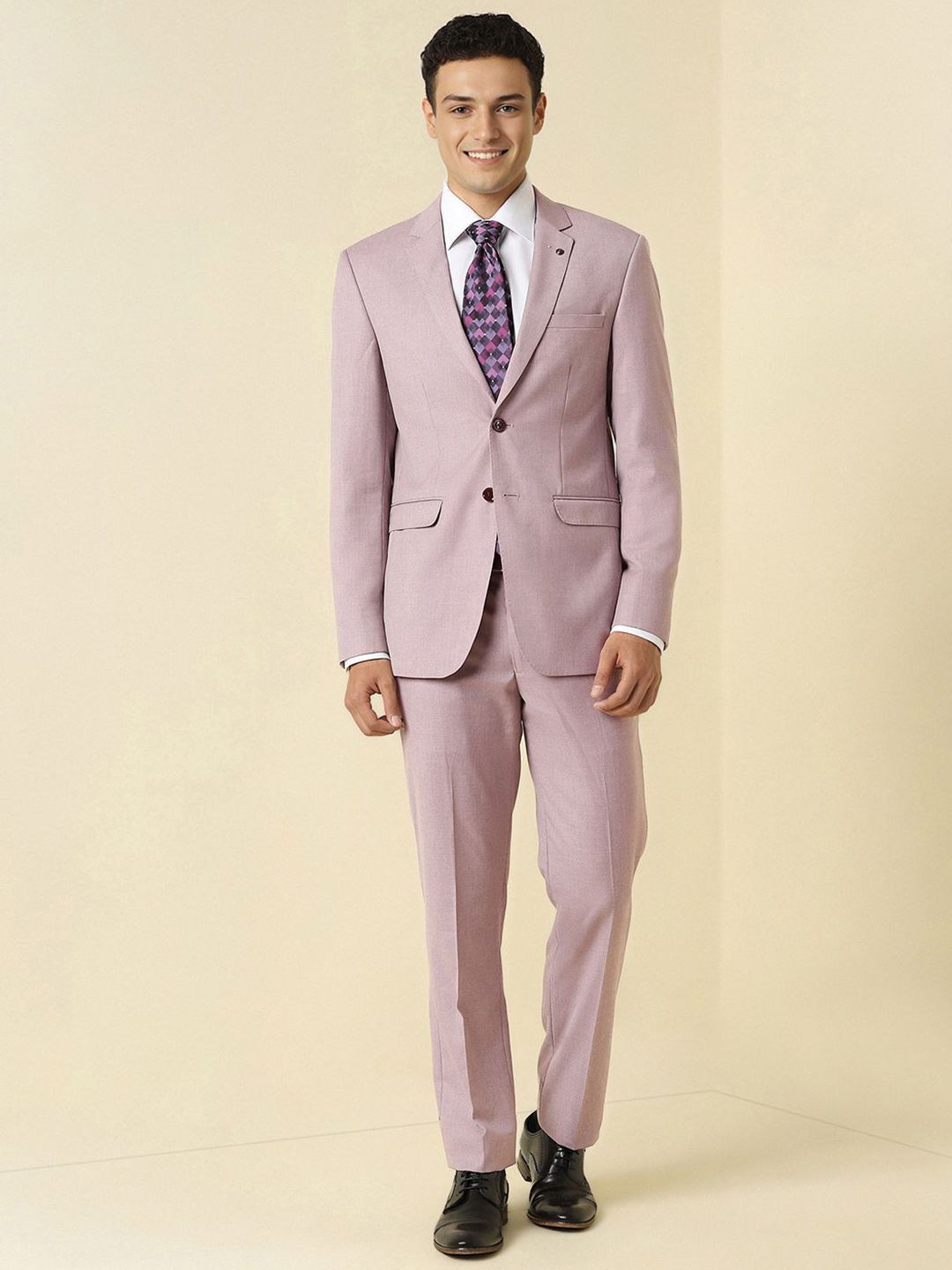 Allen Solly Self Design Slim-Fit Single-Breasted Two-Piece Suit-image-10