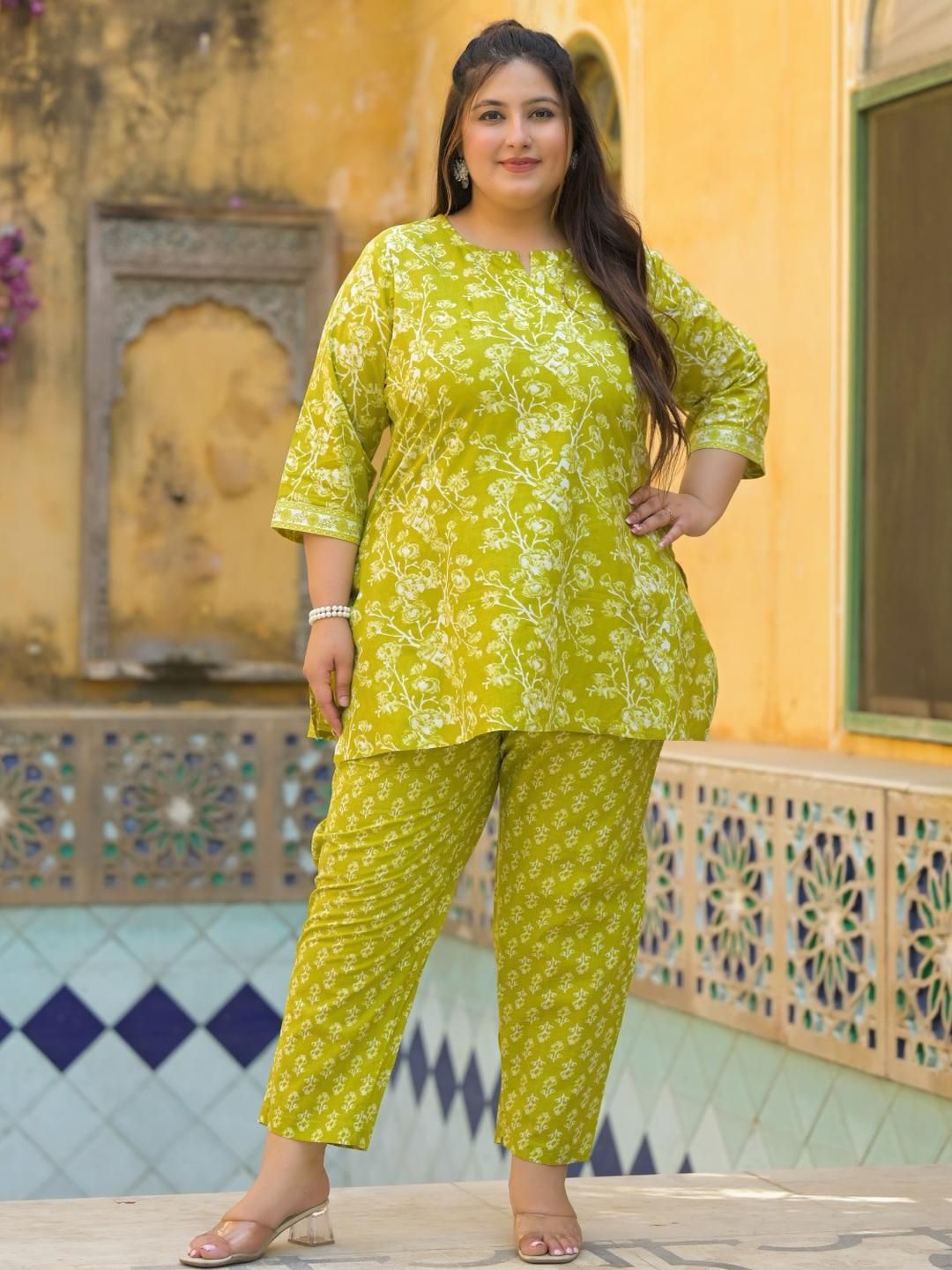 ROPADEMODA Women Plus Size Printed Pure Cotton Co-Ords-picture-29