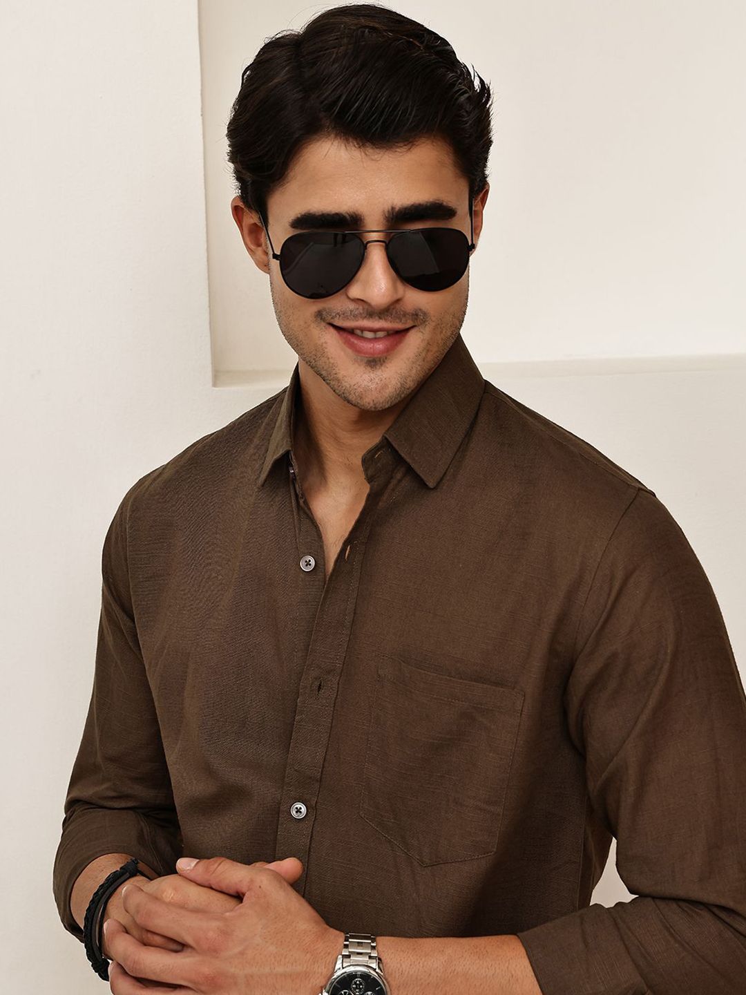 The Roadster Lifestyle Co. Classic Regular Fit Spread Collar Pure Cotton Opaque Shirt-picture-10