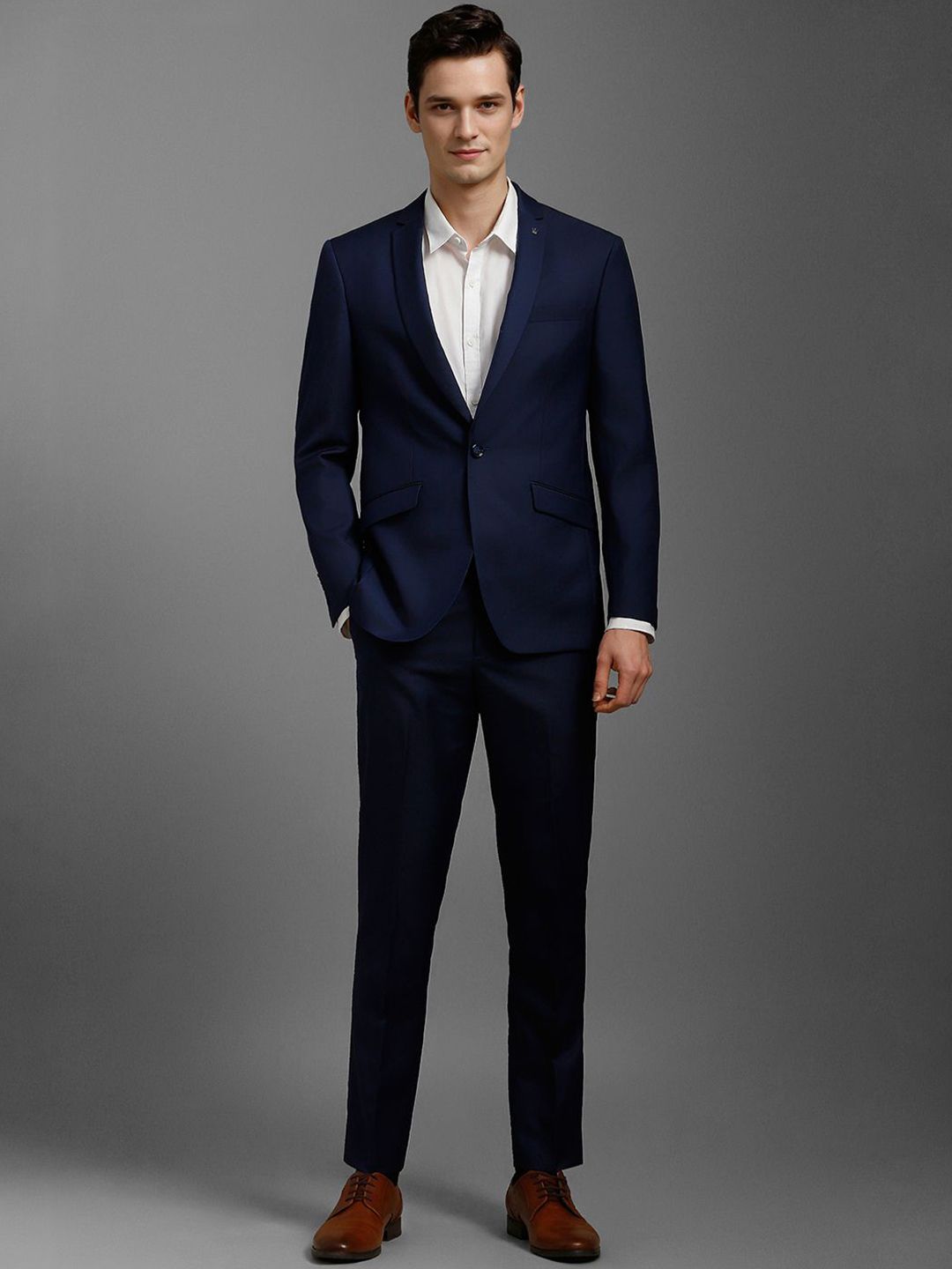 Louis Philippe Slim-Fit Single-Breasted Two-Piece Formal Suit-image-23