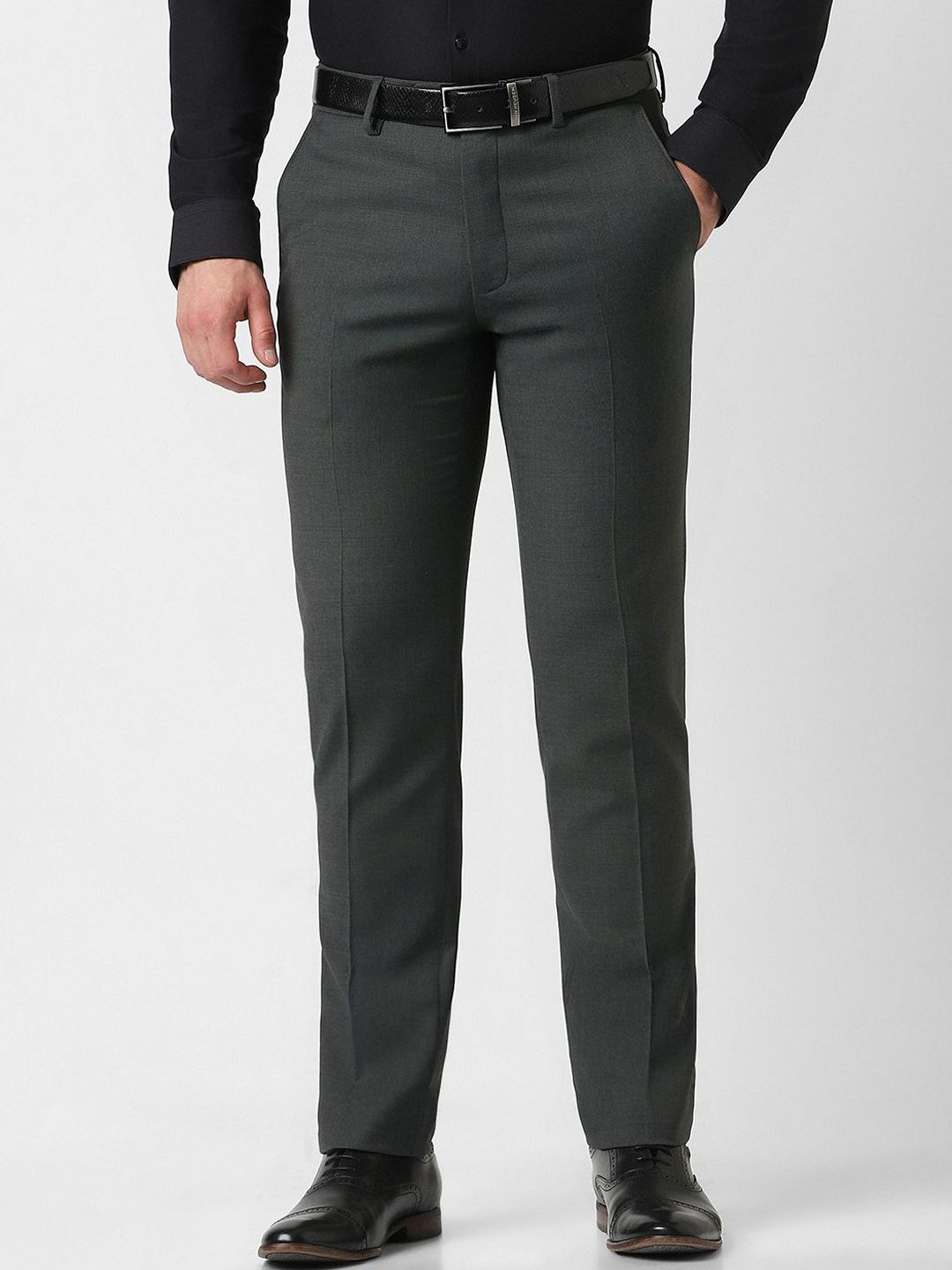 Van Heusen Men Textured Slim Fit Formal Trousers-picture-19