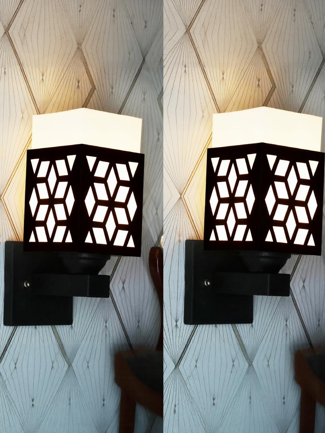 Gojeeva Black Wood Square Wall Lamps-picture-57