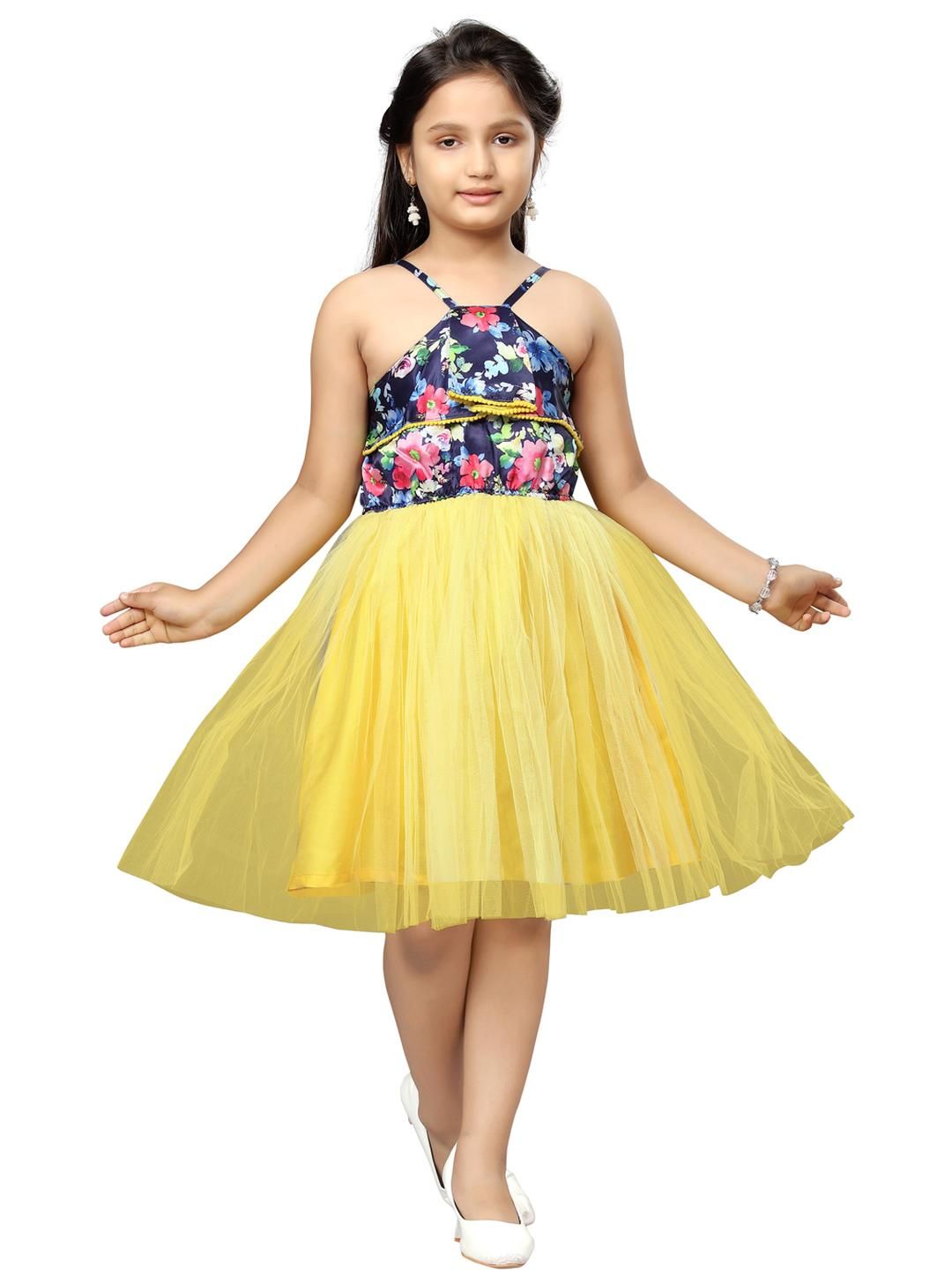 Muhuratam Kids-Girls Yellow Dresses-picture-27