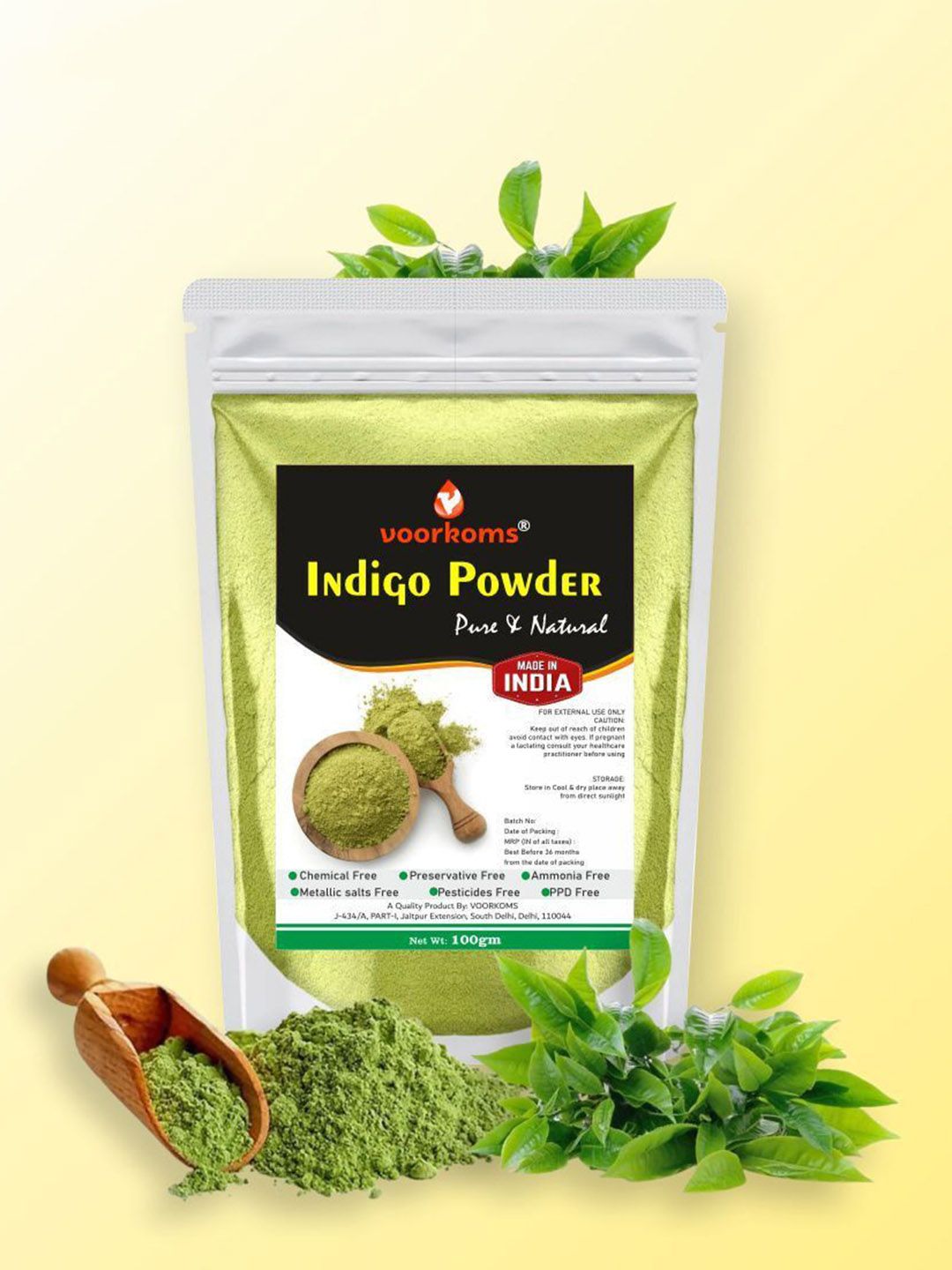 VOORKOMS Indigo Powder For Hair Colour - 100 g-picture-40