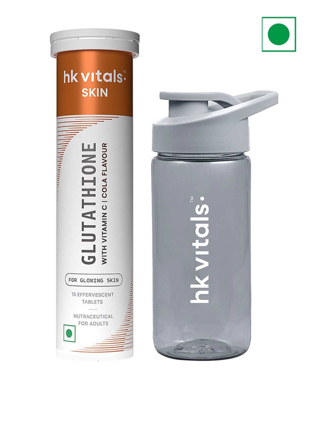 HK VITALS Set Of 2 Glutathione Effervescent Tablets- 15 Tablets - Cola With Sipper-picture-16