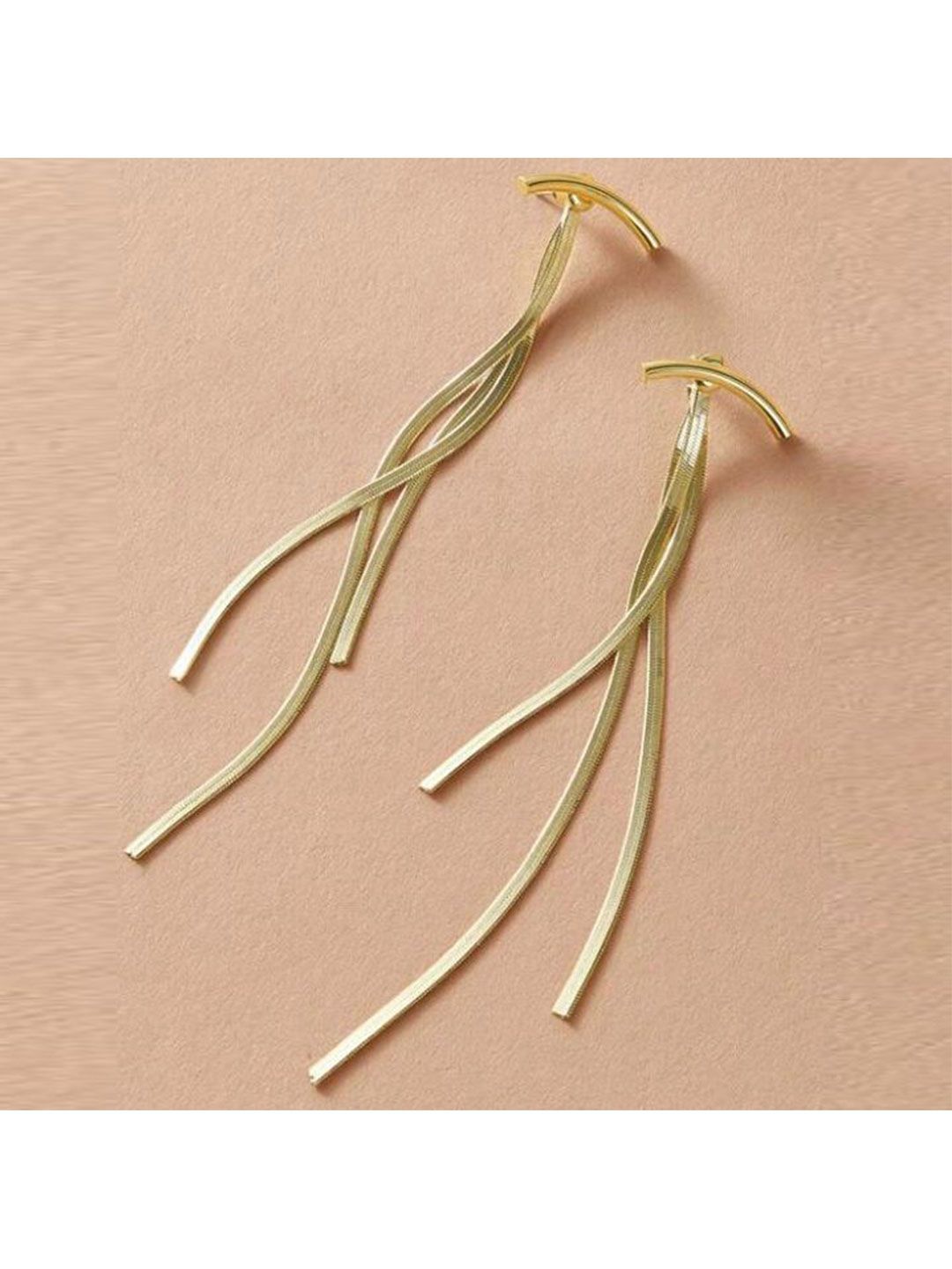 Shining Diva Fashion Gold Plated Tasselled Contemporary Drop Earrings-picture-15