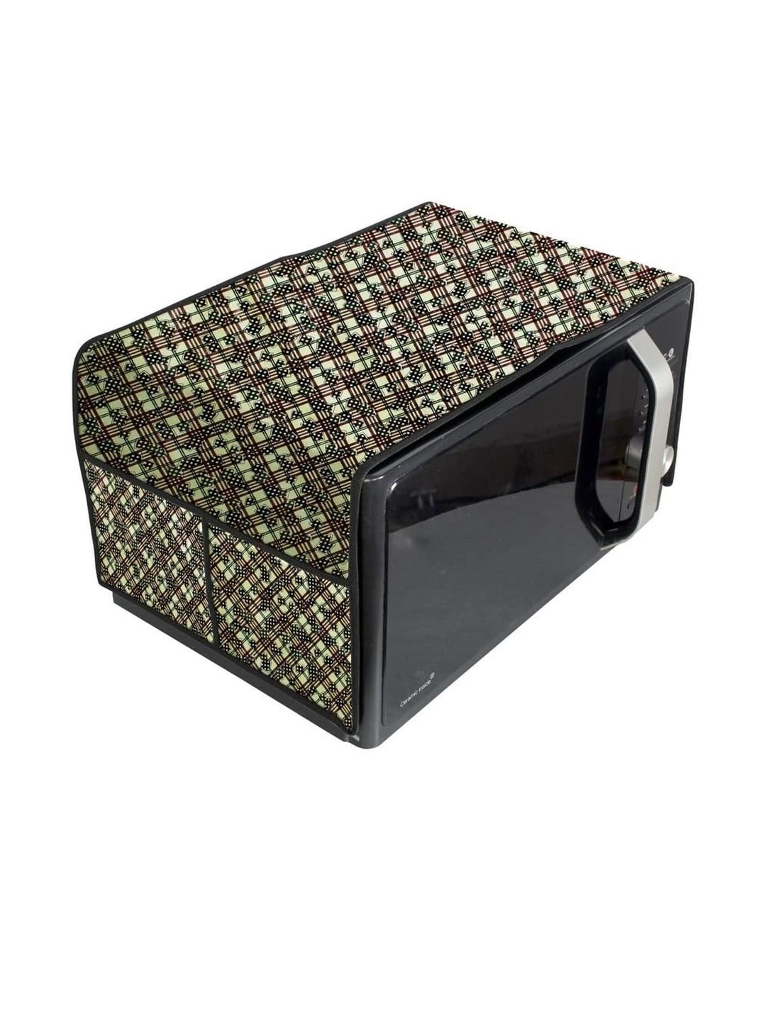 The Furnishing Tree Waterproof & Dustproof PVC Microwave Oven Top Cover with 4 Utility Pockets Luxu-picture-36