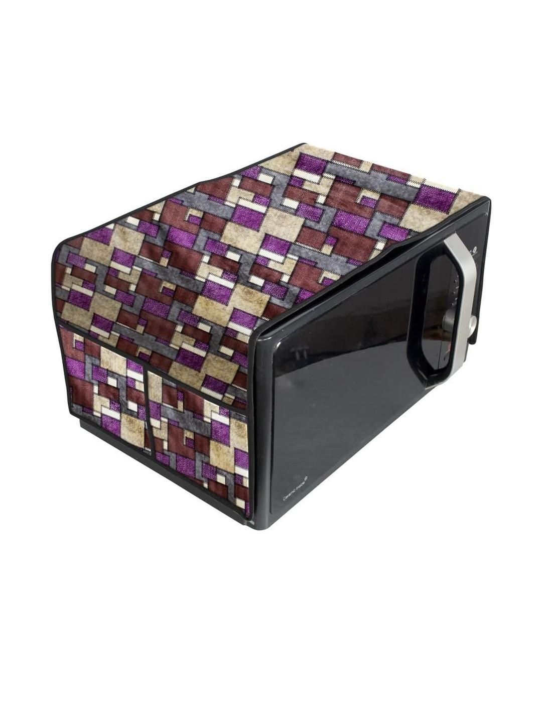 The Furnishing Tree Waterproof & Dustproof PVC Microwave Oven Top Cover with 4 Utility Pockets Seam-picture-29