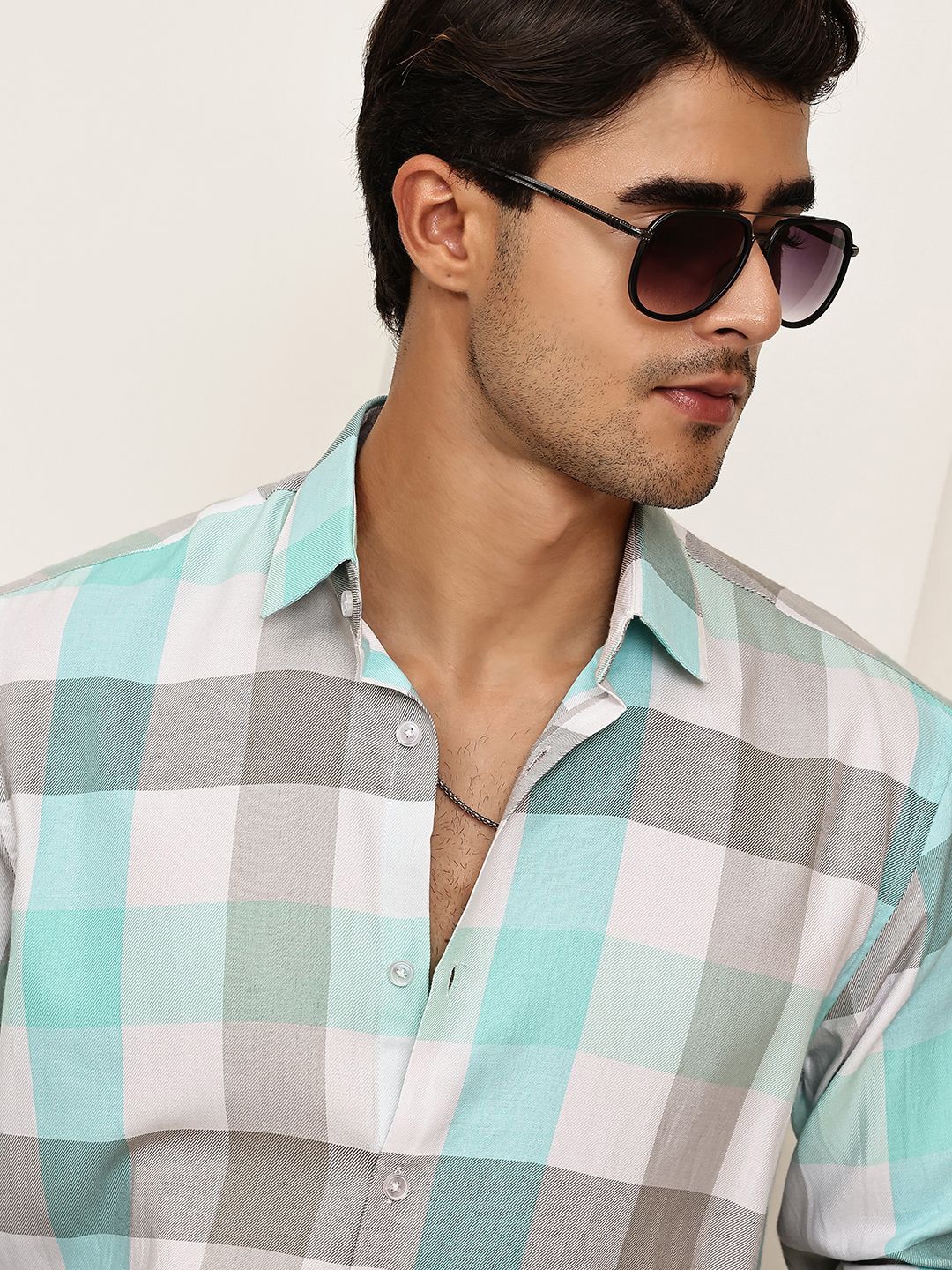The Roadster Lifestyle Co. Classic Regular Fit Spread Collar Checked Cotton Opaque Shirt-picture-33