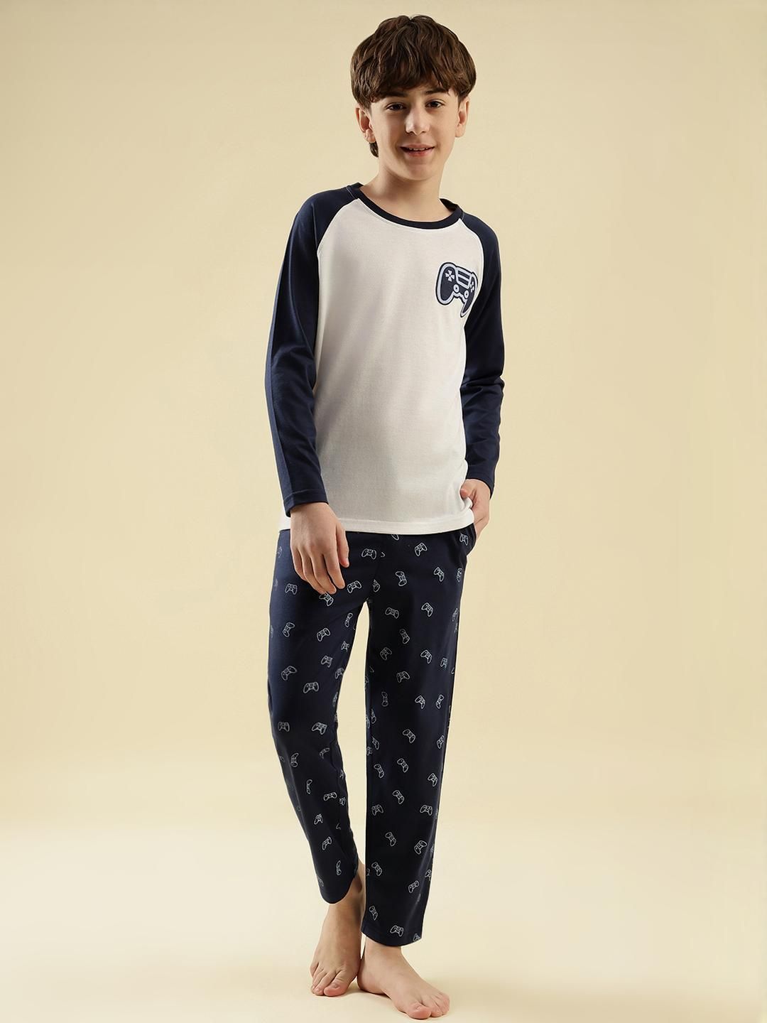 Lil Tomatoes Kids-Boys White Night suits