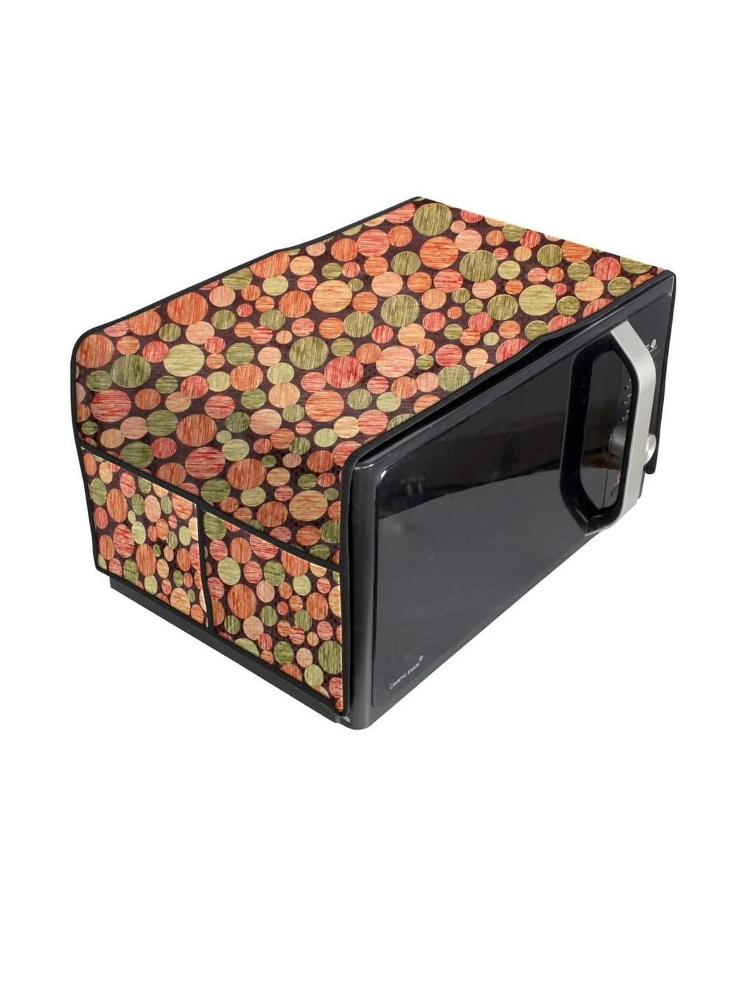 The Furnishing Tree Waterproof & Dustproof PVC Microwave Oven Top Cover with 4 Utility Pockets Abst-picture-39