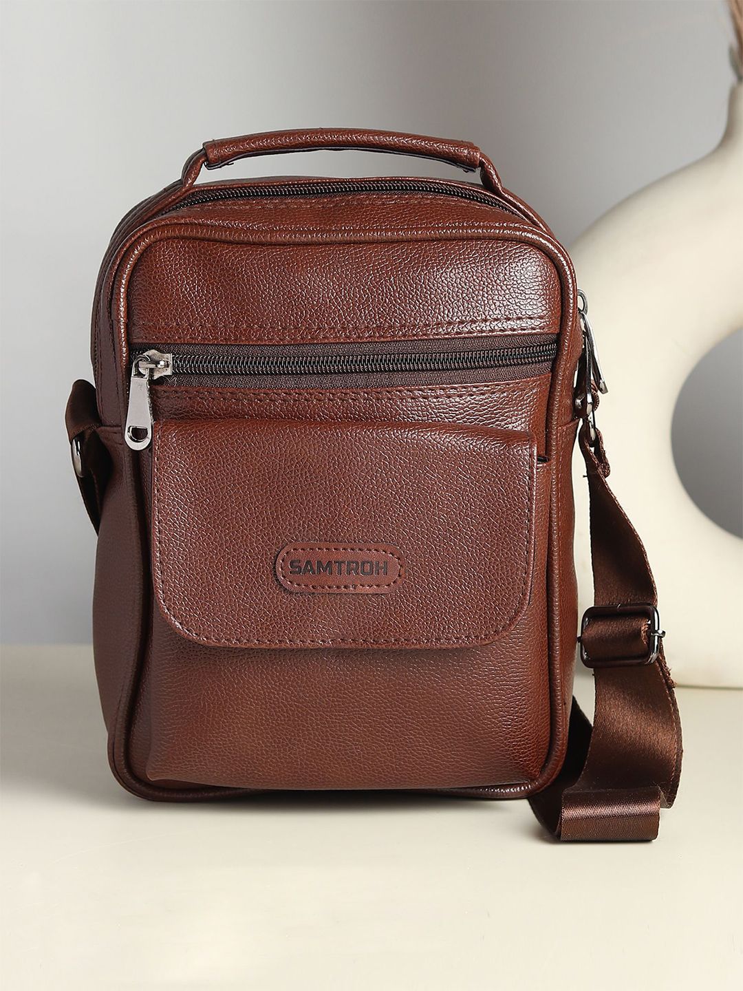 SAMTROH PU Non-Detachable Sling Strap Bucket Sling Bag-picture-13