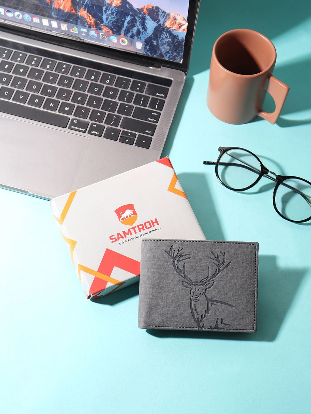 SAMTROH Men Self Design Vegan Leather Two Fold Wallet-image-4