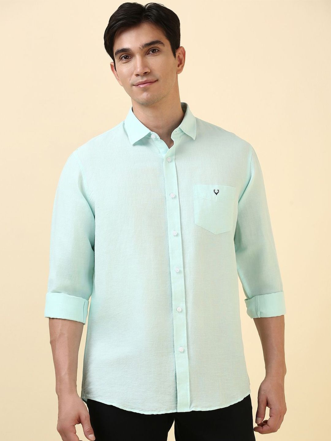 Allen Solly Men Solid Spread Collar Casual Shirt-picture-32
