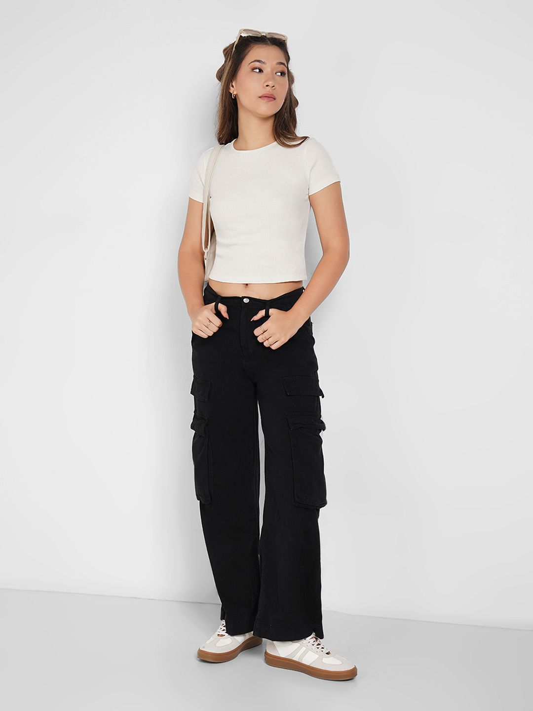 People Women Fitted Crop Top view 4