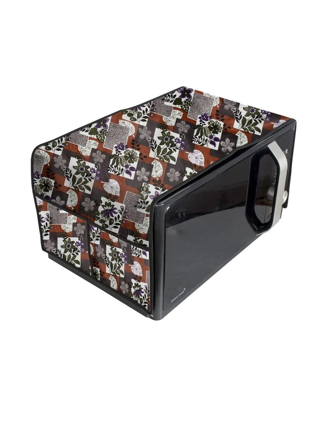 The Furnishing Tree Waterproof & Dustproof PVC Microwave Oven Top Cover with 4 Utility Pockets Patc-picture-18