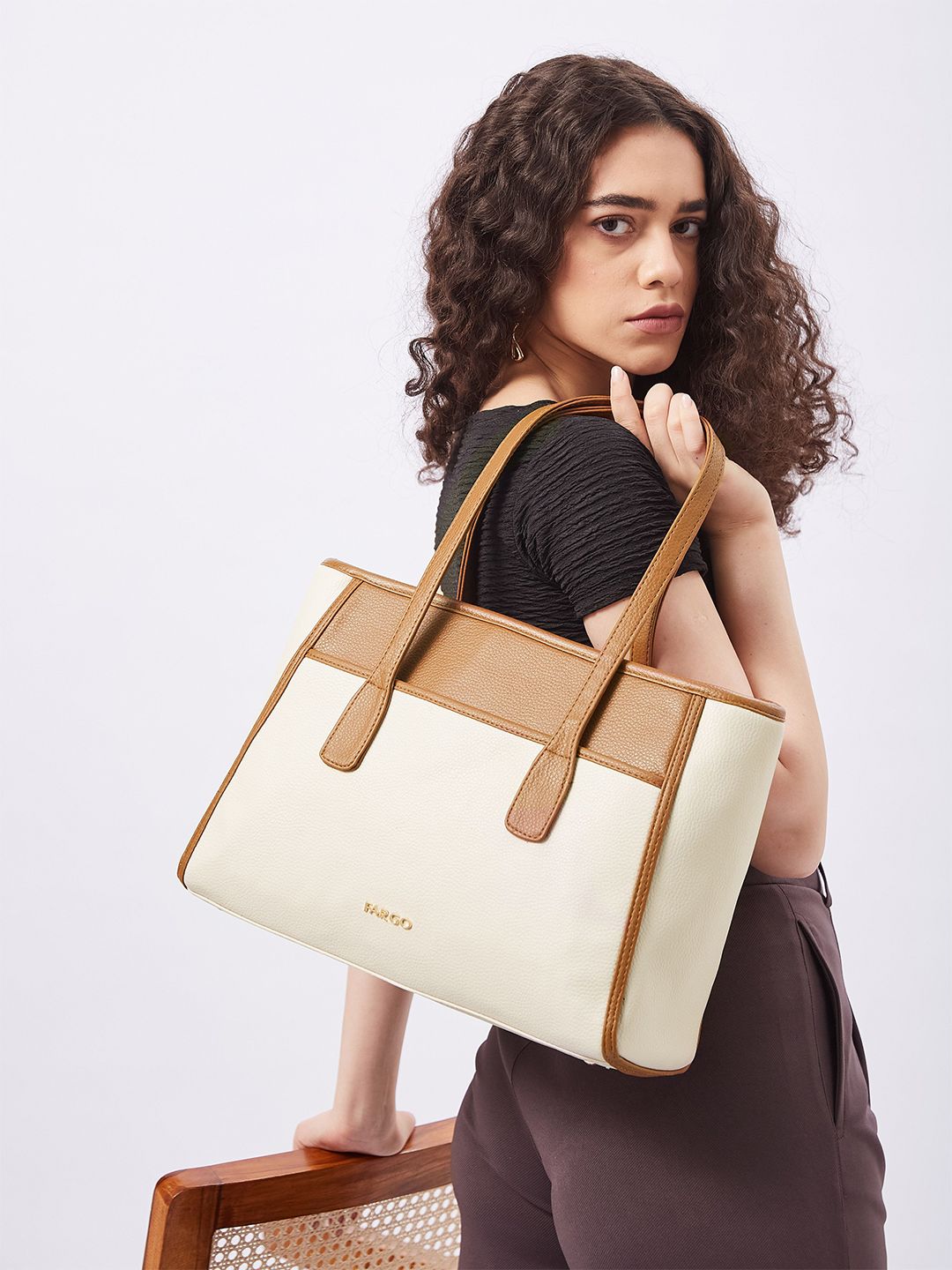 FARGO Vegan Leather Urbane Structured Tote Bag-picture-34