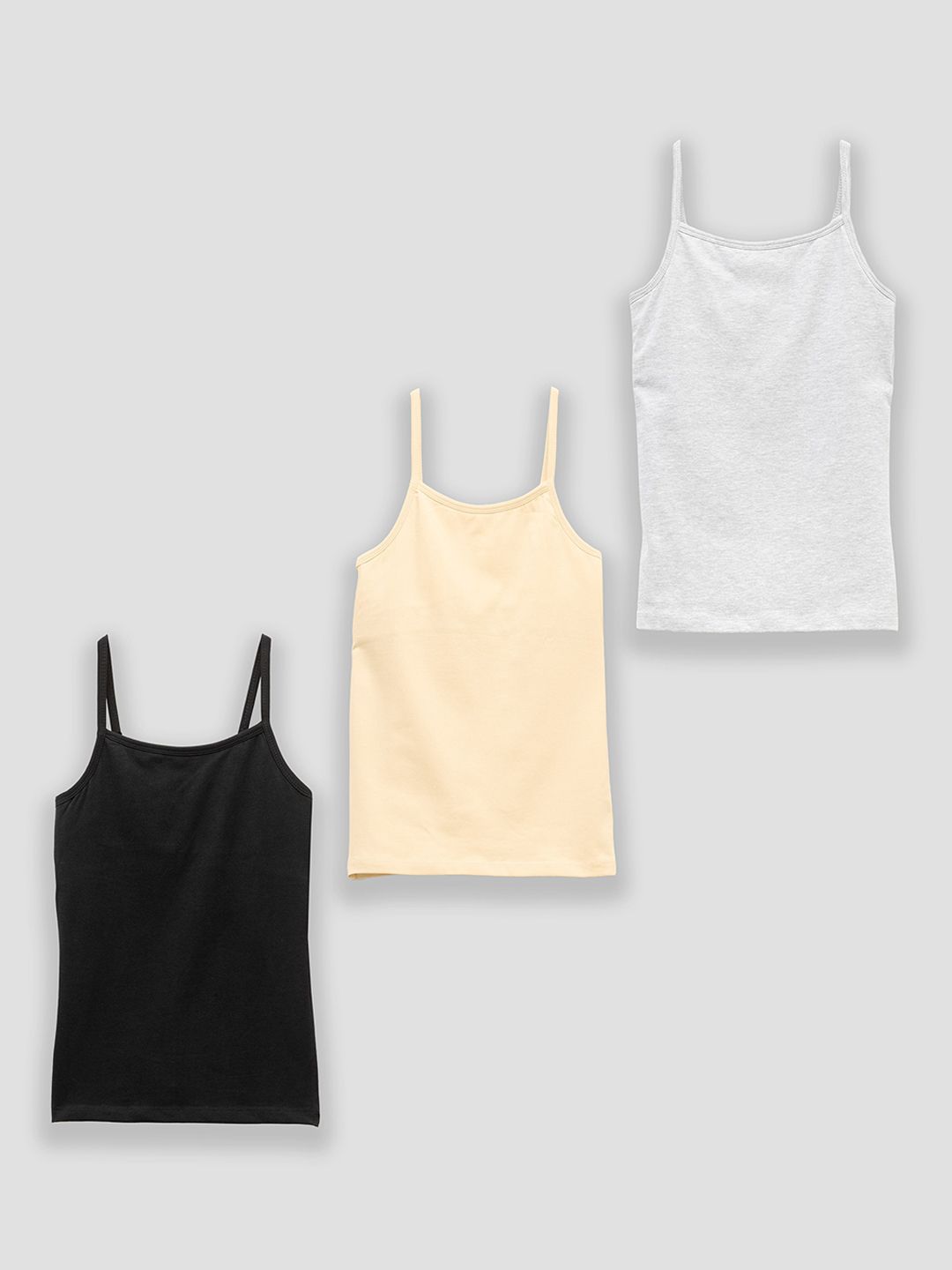 YUV Girls Pack of 3 Square Neck Padded Camisoles-picture-12