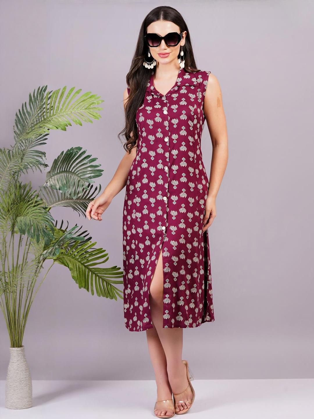 Jyoti Viscose Rayon Floral Print A-Line Dress-picture-20