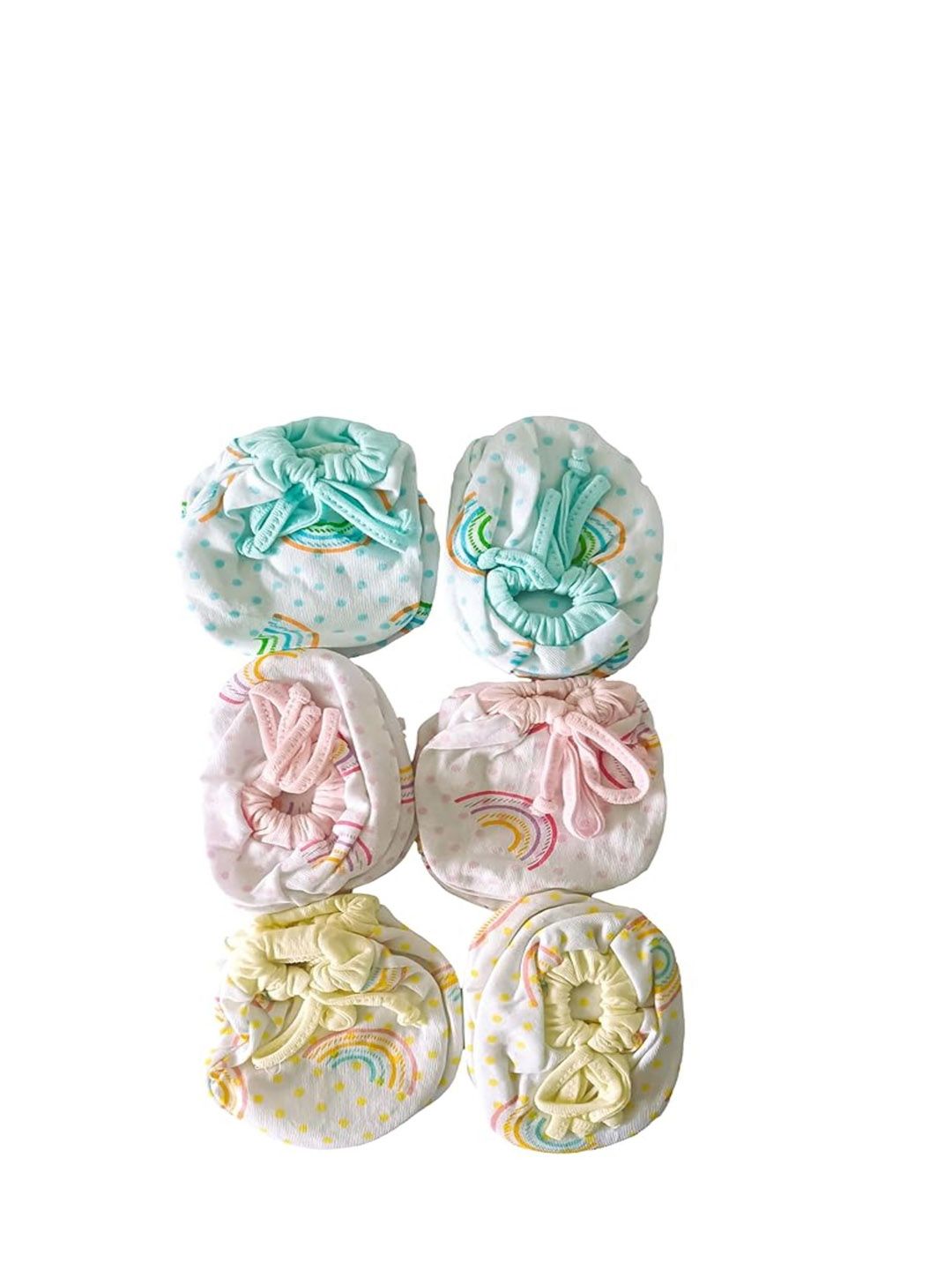 CUTEABLY Infants Pack Of 3 Printed Organic Cotton Mittens-picture-58