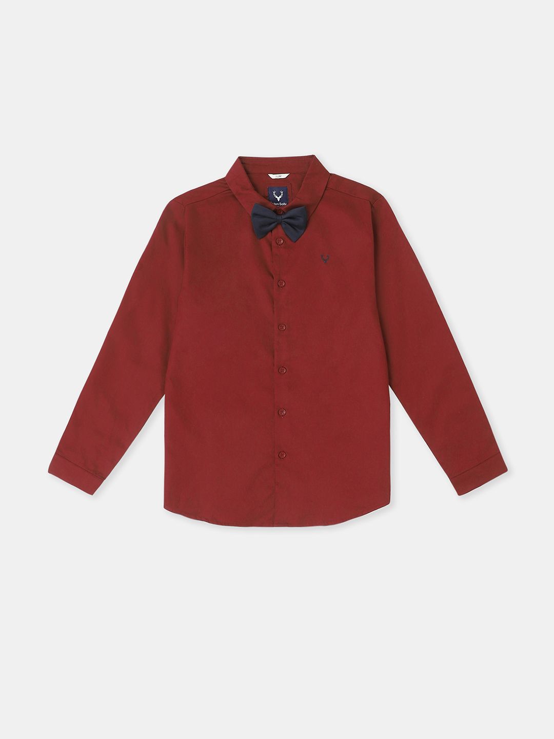 Allen Solly Junior Boys Spread Collar Long Sleeves Pure Cotton Shirt With Bow Detail