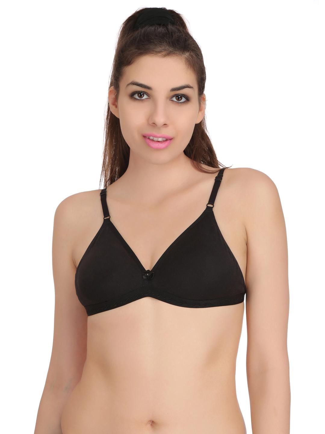 Samvar Black Cotton Non-Wired Non Padded Minimizer Bra-picture-26