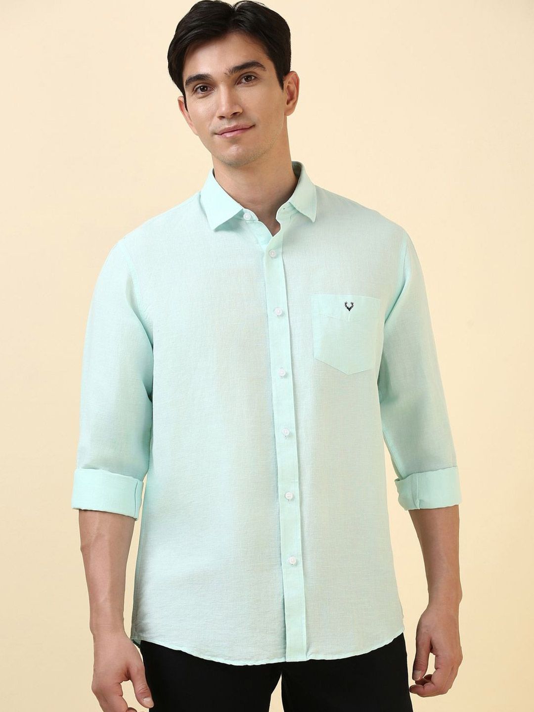 Allen Solly Men Solid Spread Collar Casual Shirt-picture-33