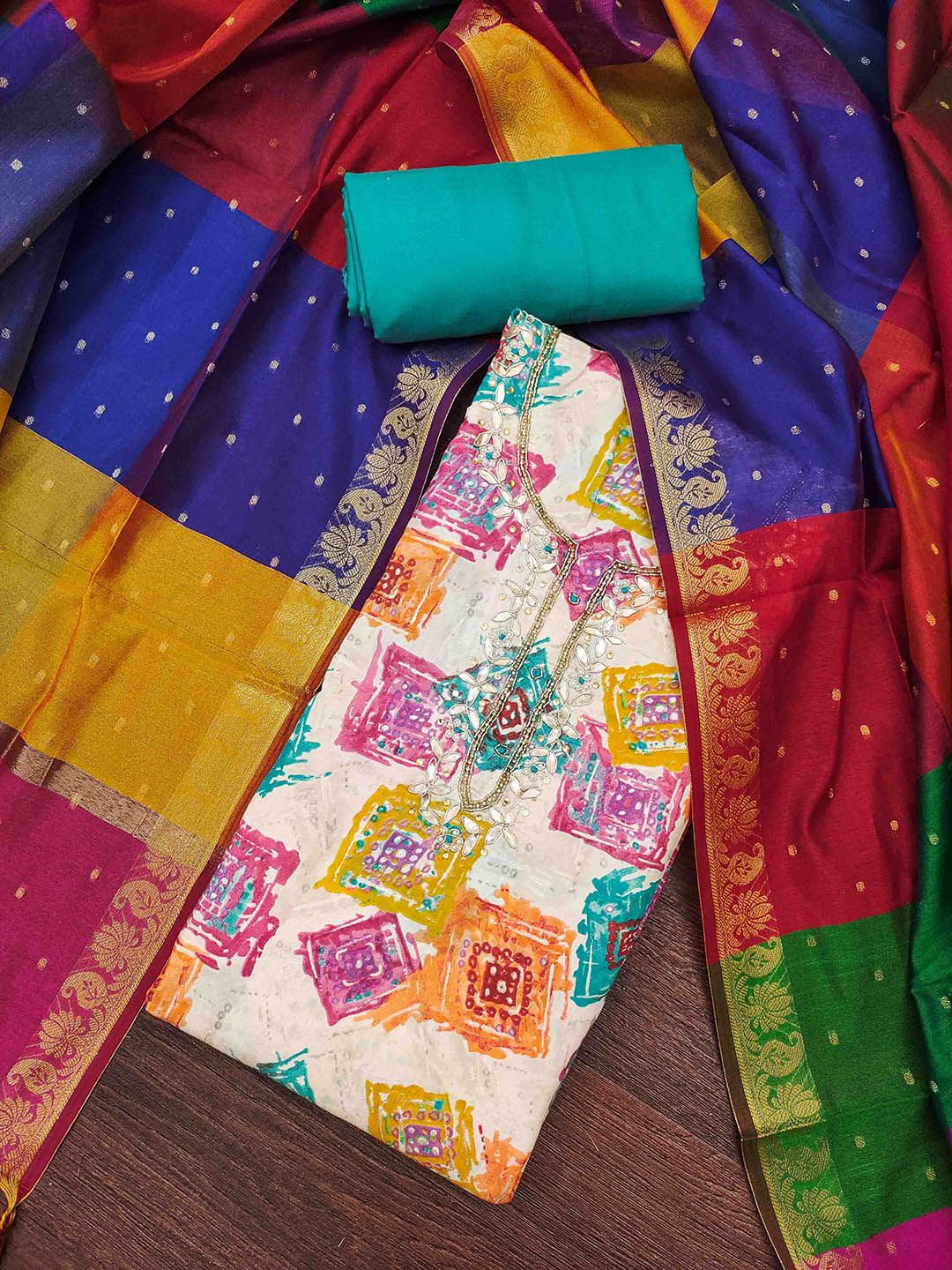 KALINI Printed Unstitched Dress Material-picture-15
