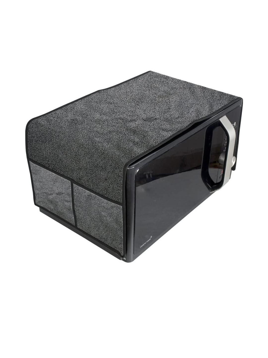 The Furnishing Tree Waterproof & Dustproof PVC Microwave Oven Top Cover with 4 Utility Pockets Sand-picture-10