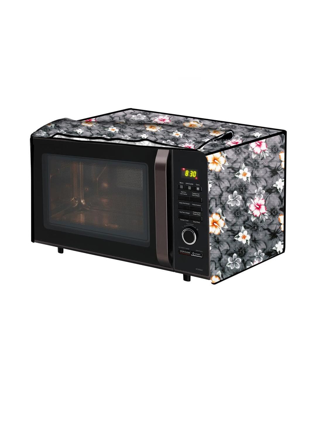 the furnishing tree PVC Waterproof Microwave Oven Cover Compatible for LG 21L MC2146BG Floral Patte-picture-24
