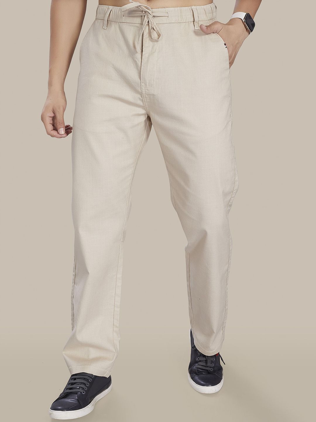 THE BEETEL HOUSE Men Relaxed Straight Fit Mid-Rise Easy Wash Trousers-picture-19