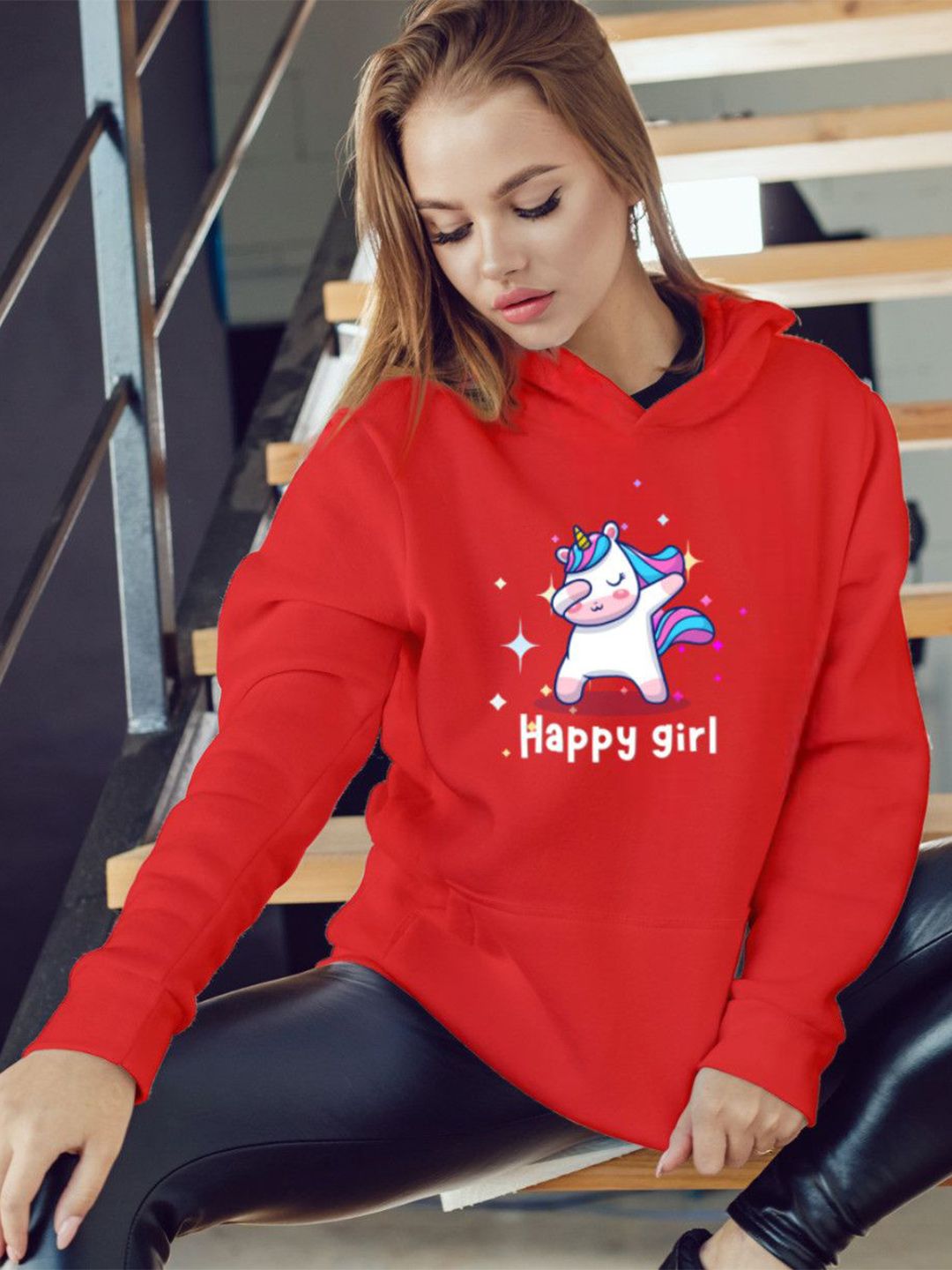 Povaxpo Women Printed Hooded Pullover Sweatshirt-picture-11