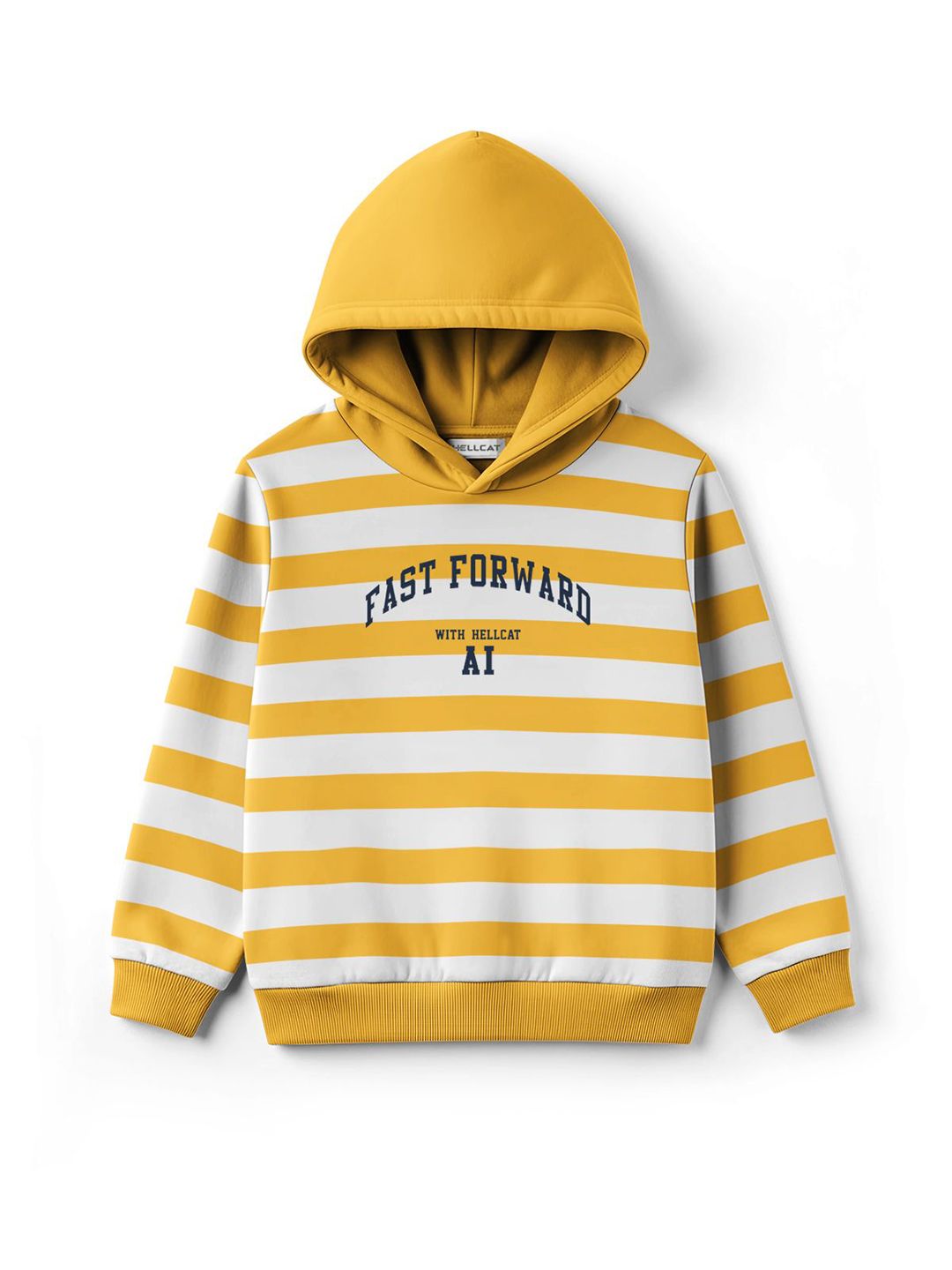 HELLCAT Boys Typography Striped Long Sleeves Hooded Sweatshirt-picture-15