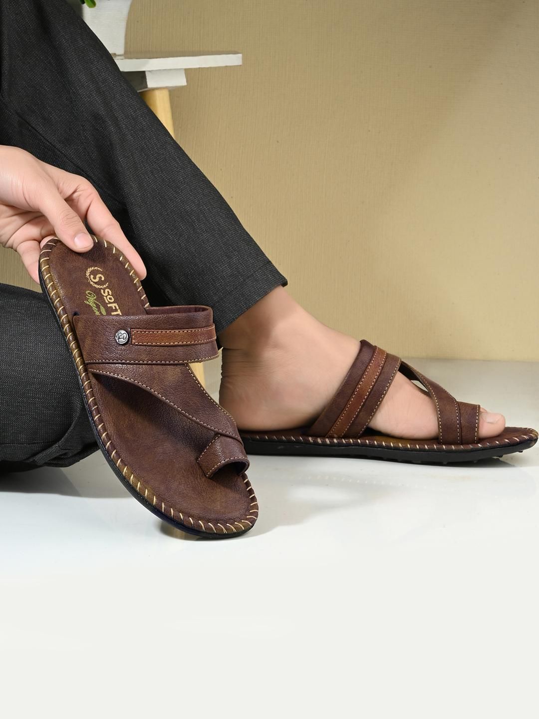 SOFTY VEGEN Men Brown Sandals-image-34
