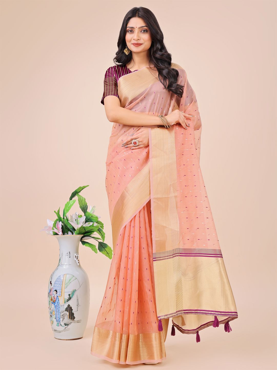 Astita Woven Design Zari Organza Saree-picture-29