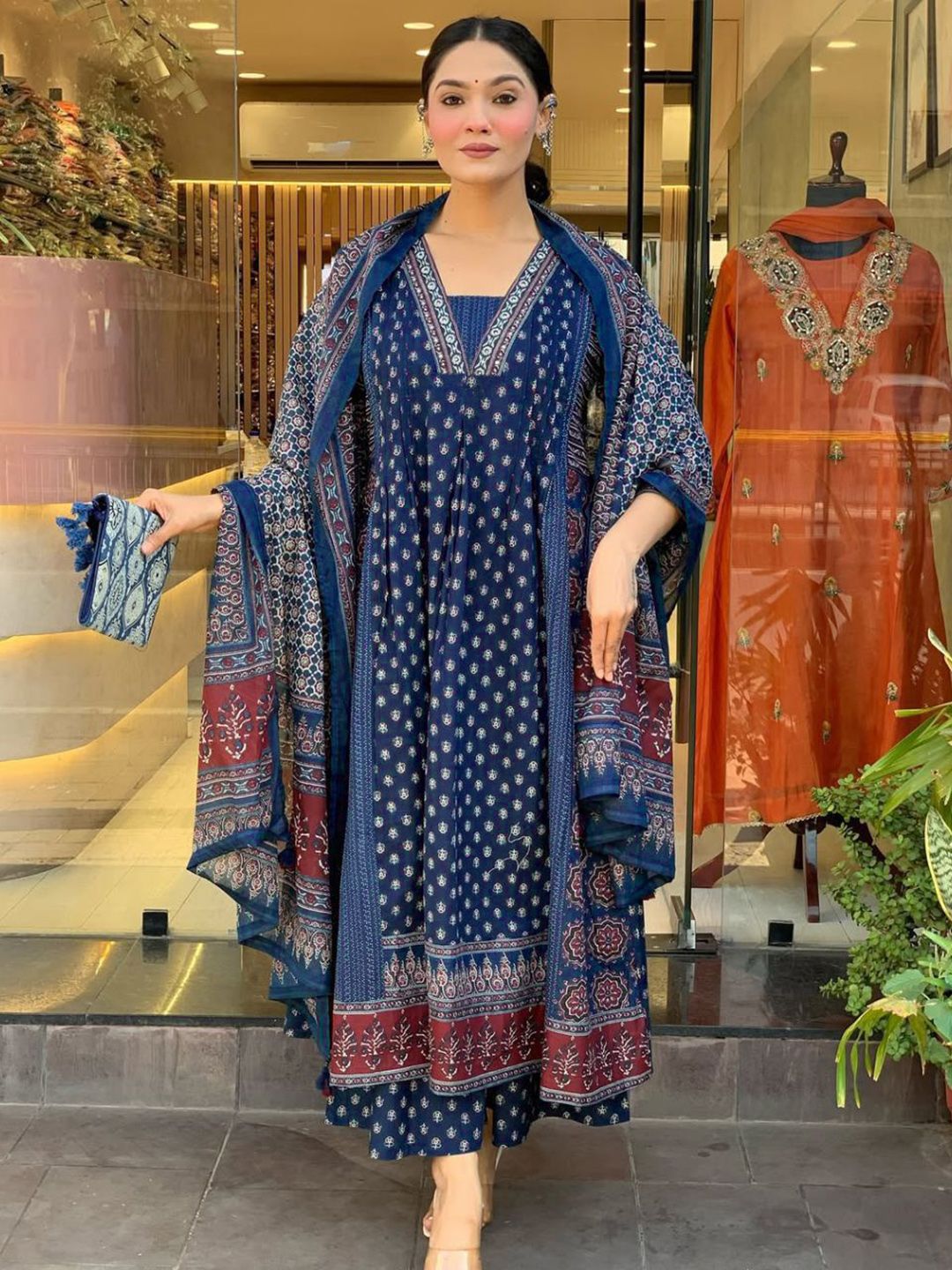 BAESD Women Ethnic Motifs Printed A-Line Kurta with Palazzos & Dupatta-picture-37