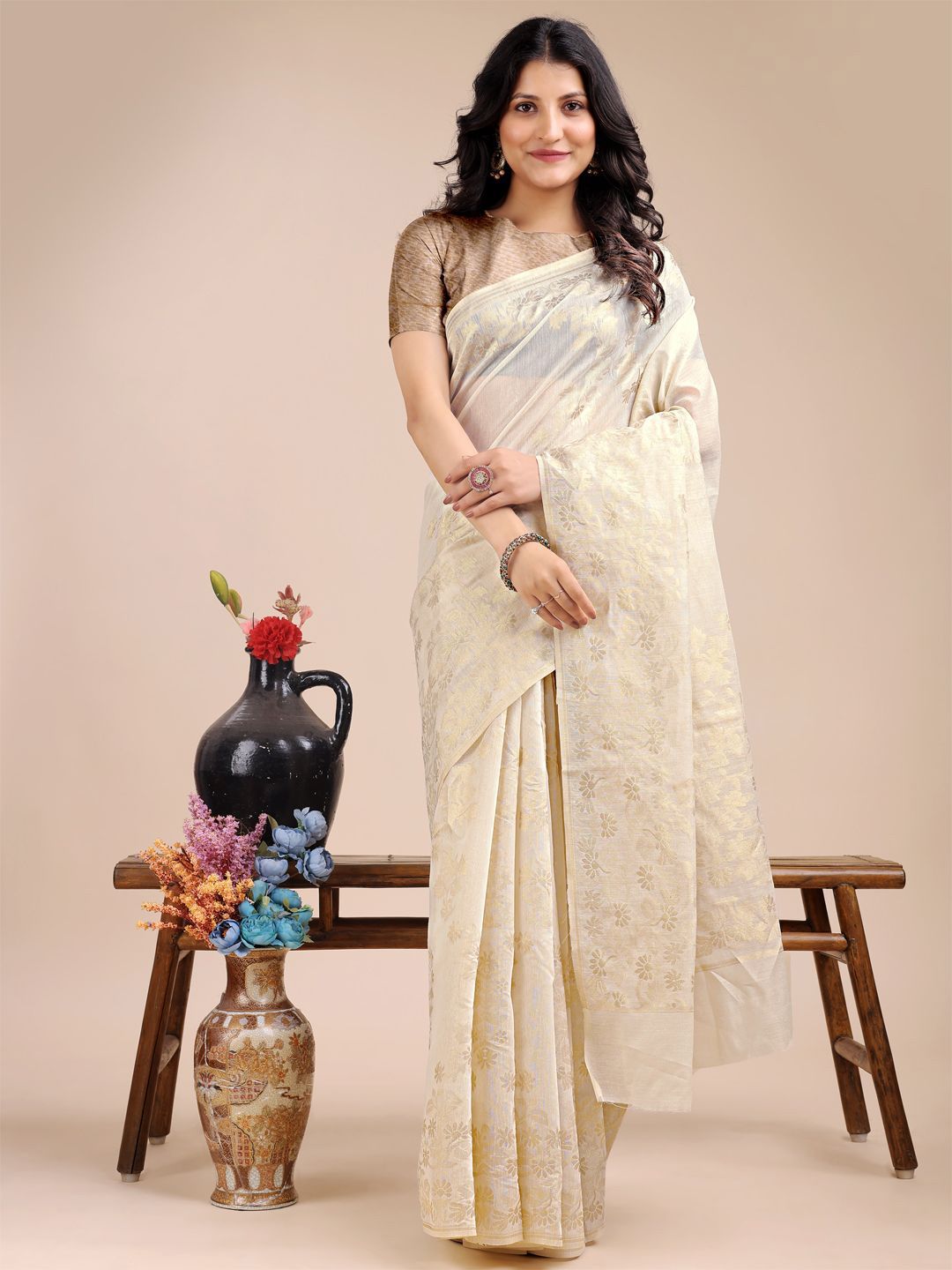 Astita Floral Woven Design Zari Banarasi Saree-picture-20