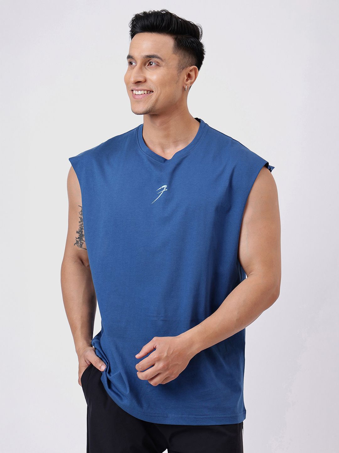 FUAARK Oversized Sleeveless Anti Odour Pure Cotton T-Shirt-picture-21
